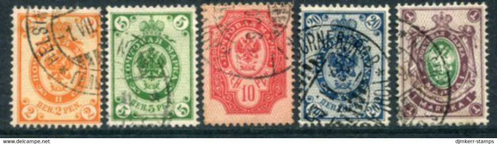FINLAND 1901 Arms Of Russia Set To 1 Mk. Used.  Michel 49-53 - Usados