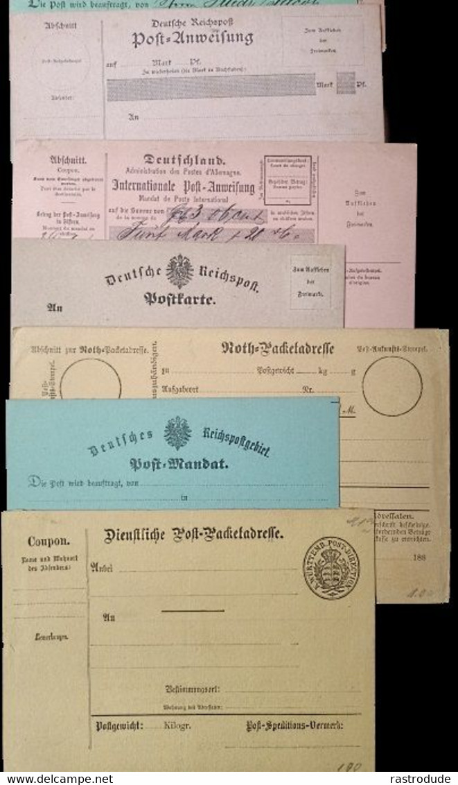 1872-1886 DEUTSCHES REICH - 26 UNGEBRAUCHTE POSTFORMULARE SAMMLUNG - Sammlungen