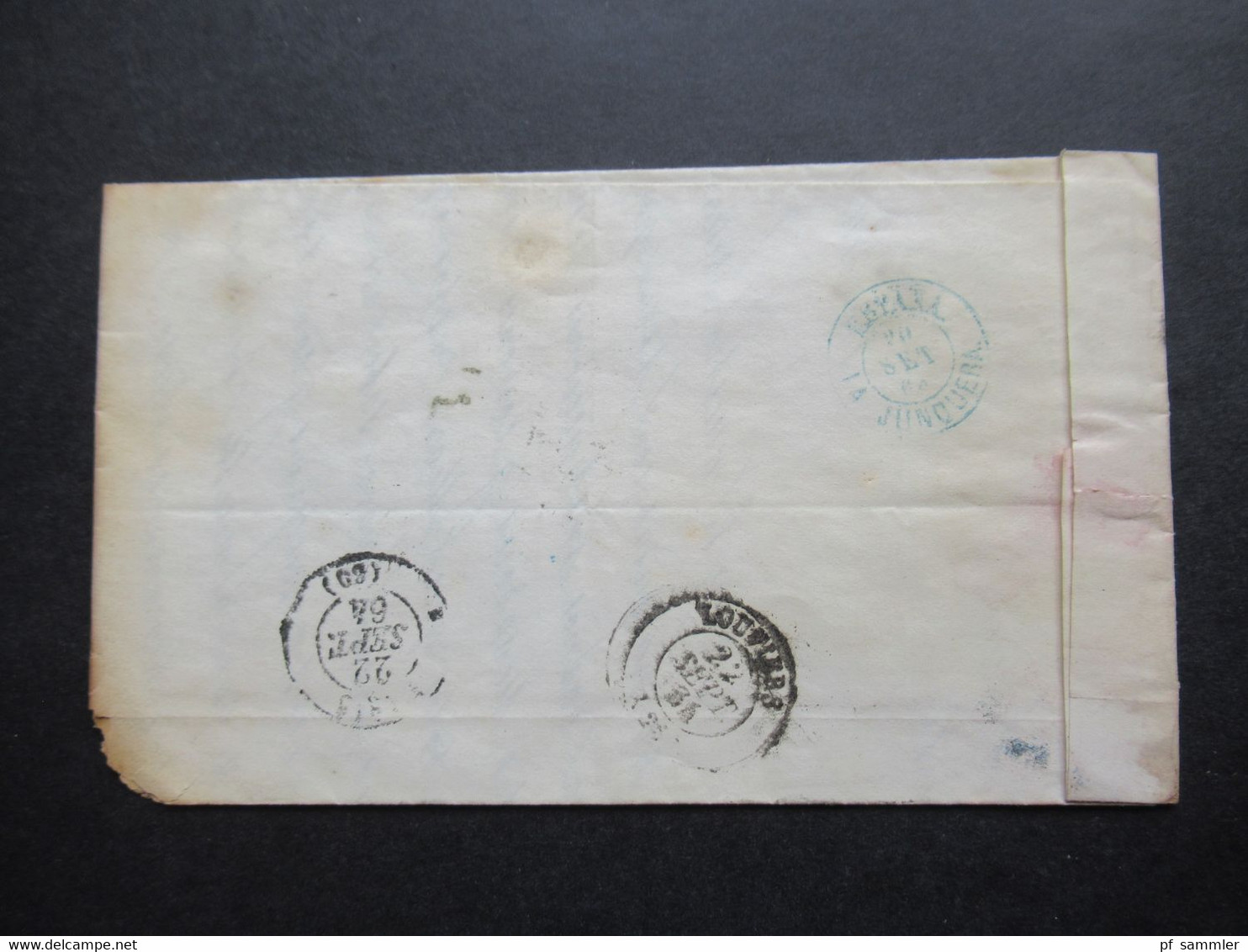 Spanien 1864 Faltbrief Mit Inhalt Stempel K2 Sabadell Barcelona PD Beleg Chiffre Taxe 5 Nach Louviers - Briefe U. Dokumente