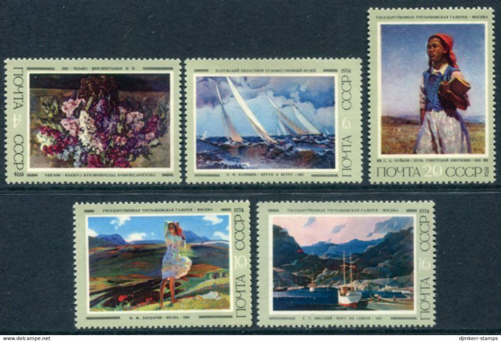 SOVIET UNION 1974 Soviet Paintings III  MNH / **.  Michel 4266-70 - Unused Stamps