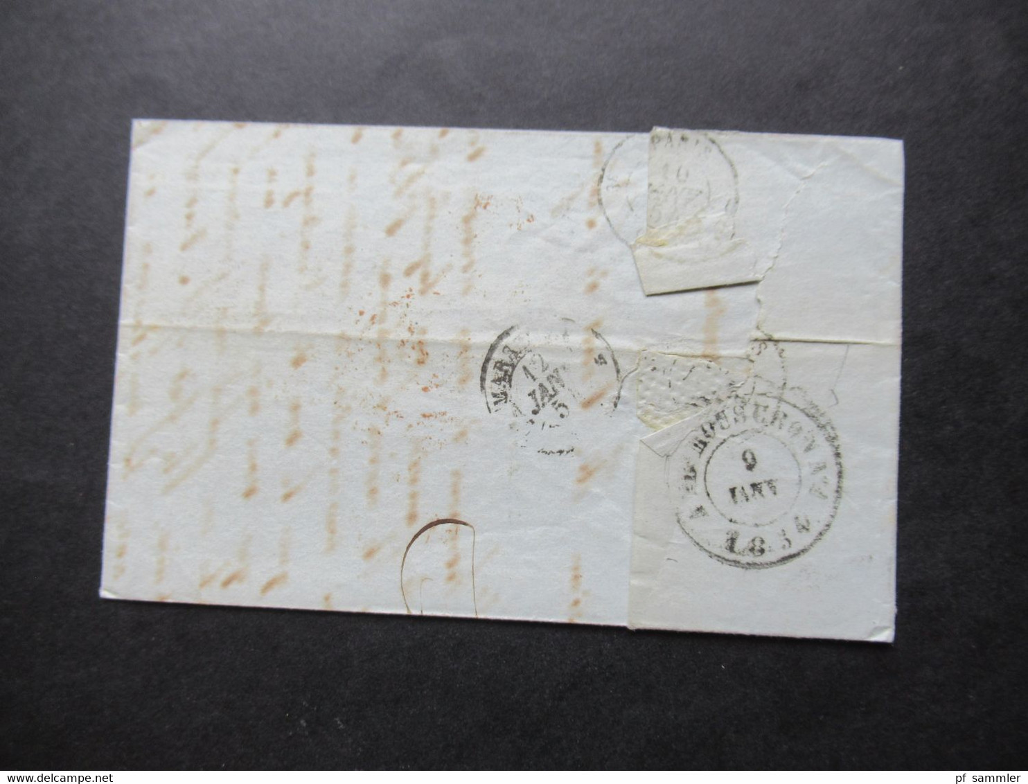 Belgien 1854 Faltbrief Mit Inhalt Stempel K2 Courthay Und Roter K2 Belg. 3 Lille 3 Rücks. K2 Mouscron Nach Marseille - 1849-1865 Medaillen (Sonstige)