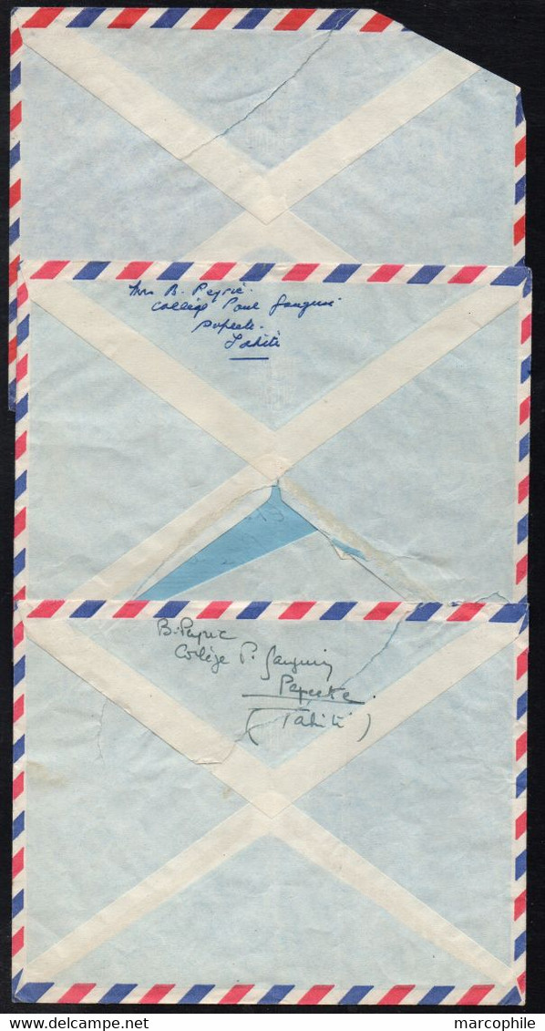 POLYNESIE FRANCAISE  - TAHITI / 1960 -  PAPEETE -  3 LETTRES  AVION ==> FRANCE (ref 4076) - Briefe U. Dokumente