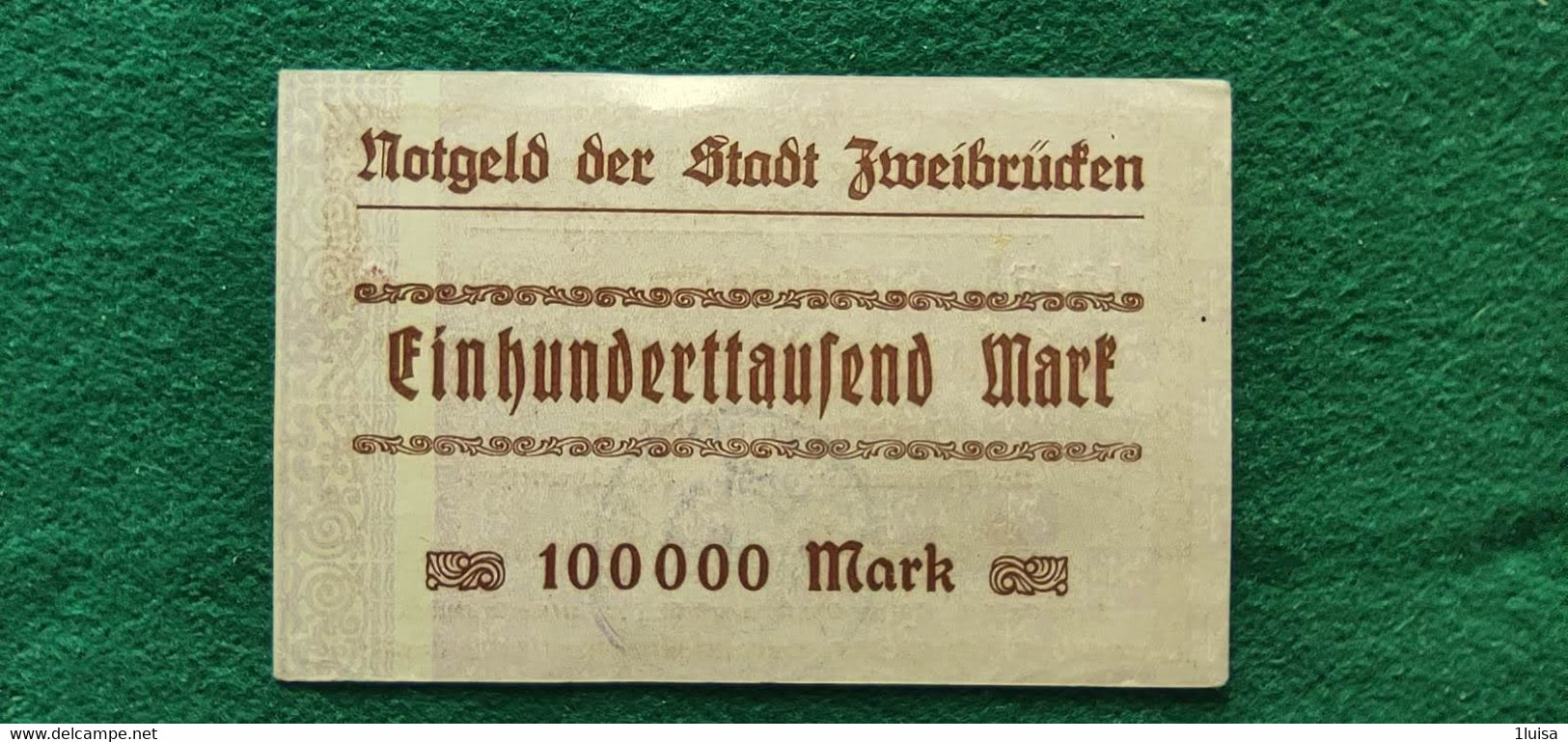 GERMANIA Zweibrücken 100000 MARK 1923 - Lots & Kiloware - Banknotes