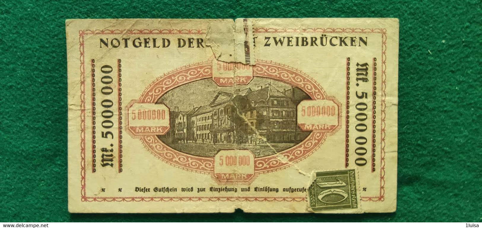 GERMANIA Zweibrücken 5 Milioni  MARK 1923 - Kilowaar - Bankbiljetten