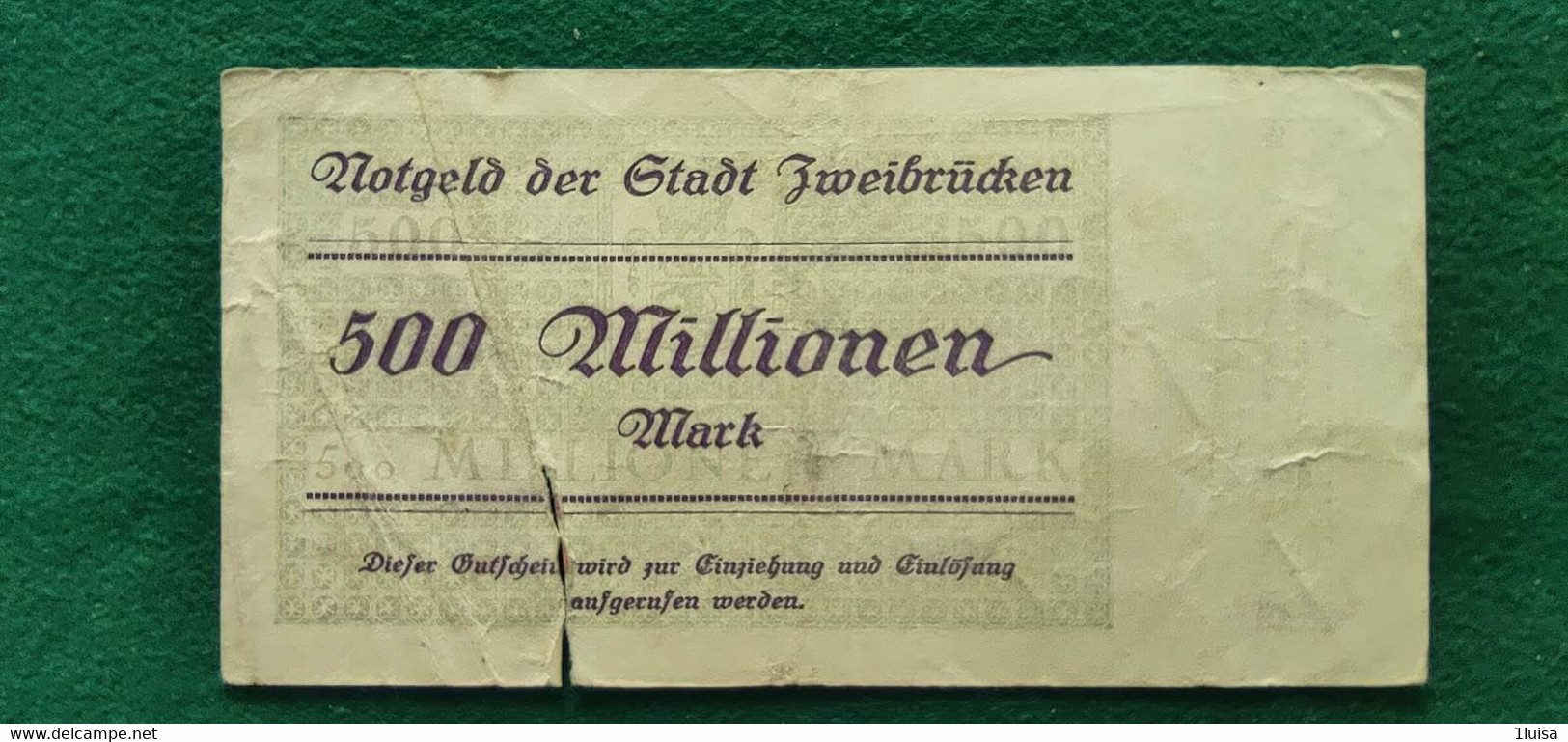 GERMANIA Zweibrücken 500 Milioni  MARK 1923 - Vrac - Billets