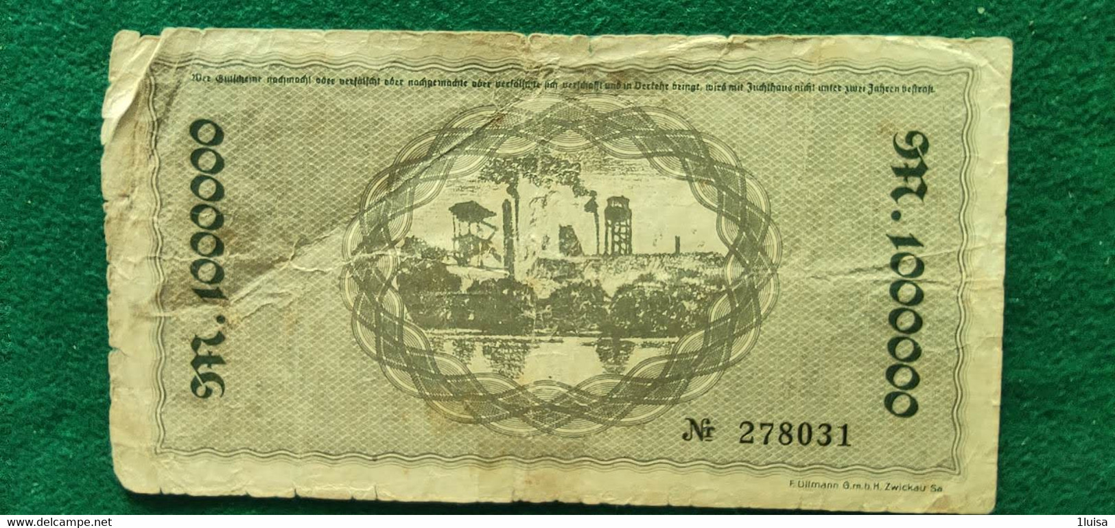 GERMANIA Zwickau 1 Milione MARK 1923 - Mezclas - Billetes