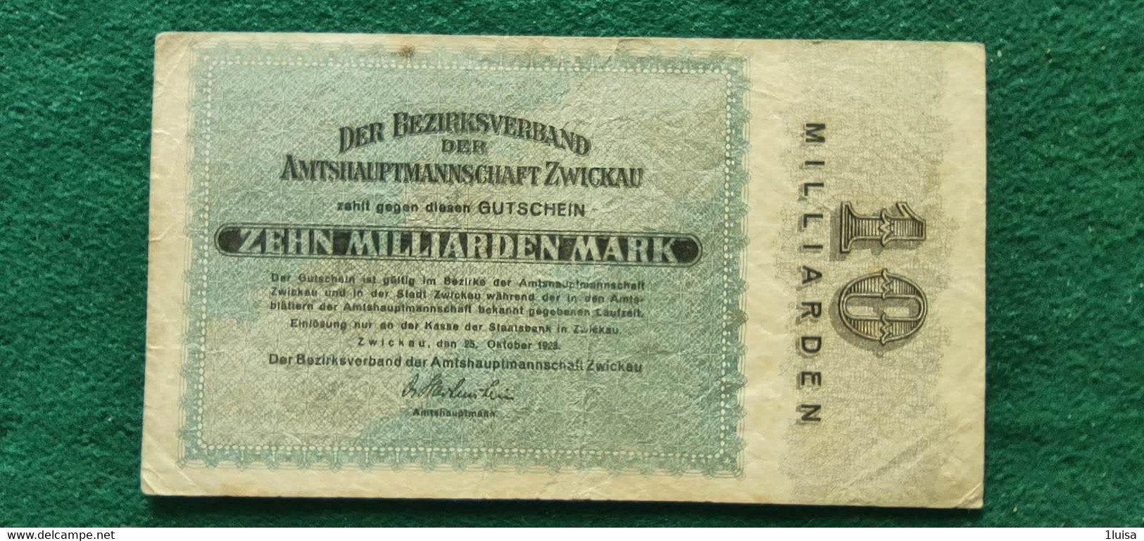 GERMANIA Zwickau 10 Miliardi MARK 1923 - Kiloware - Banknoten