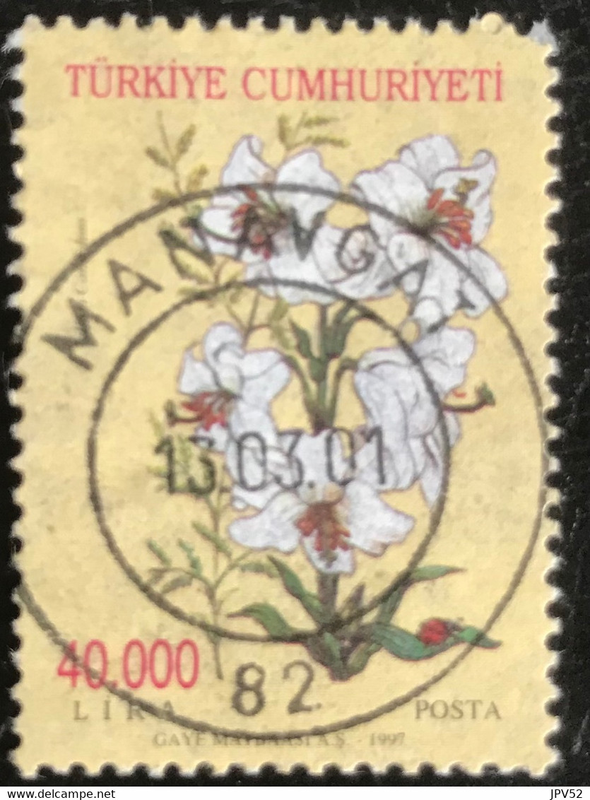 Türkiye Cumhuriyeti - 11/23 - (°)used - 1997 - Michel 3124 - Bloemen - MANAVGAT - Used Stamps
