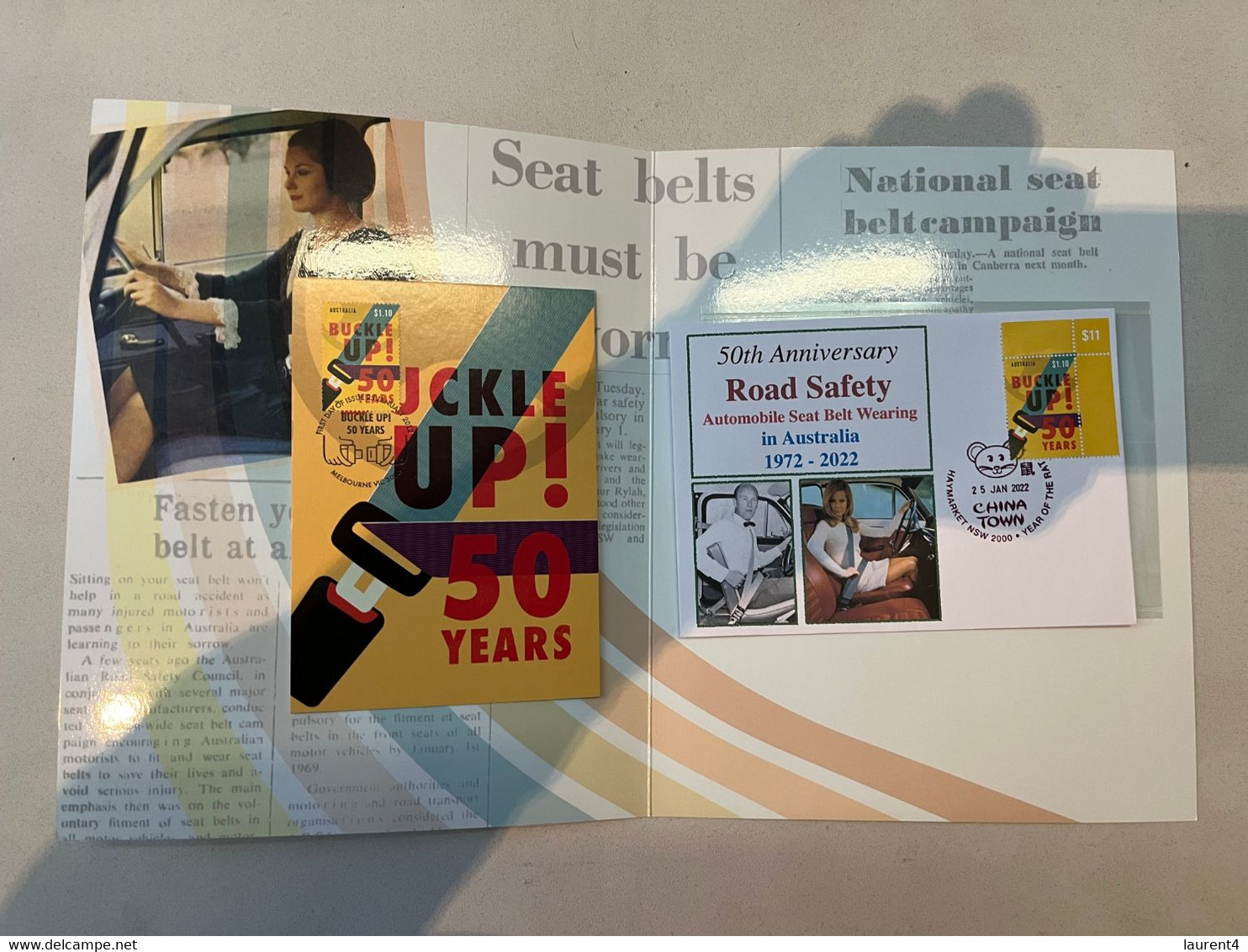 (folder 5-9-2022) Buckle Up (seat Belt In Cars In Australia)  - 1 Folder + Cover + 1 Maxicard - Presentation Packs