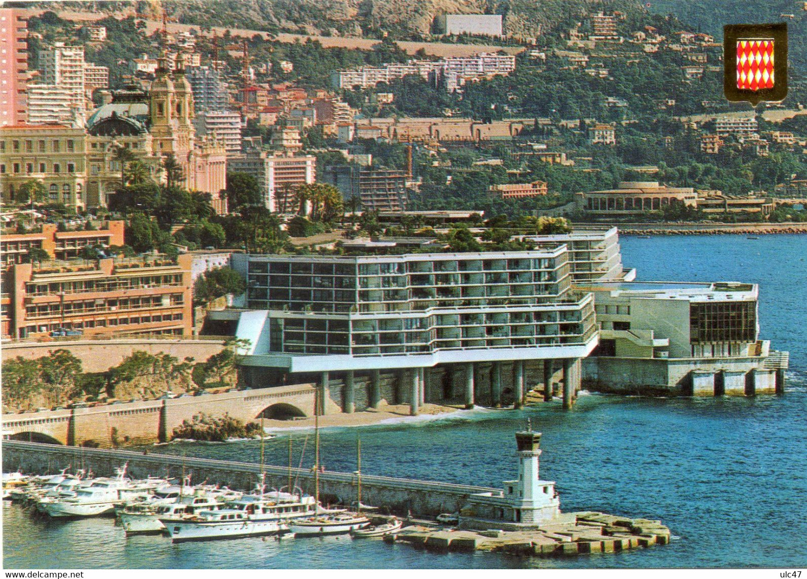 - PRINCIPAUTE DE MONACO. - Hôtel Loews Et Le Palais Des Congrès - Flamme Et Timbre - Scan Verso - - Alberghi