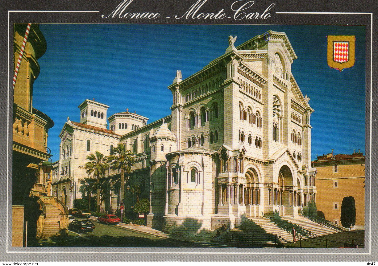 - PRINCIPAUTE DE MONACO. - La Cathédrale. - Flamme Et Timbre (Princesse GRACE.) - Scan Verso - - Cathédrale Notre-Dame-Immaculée