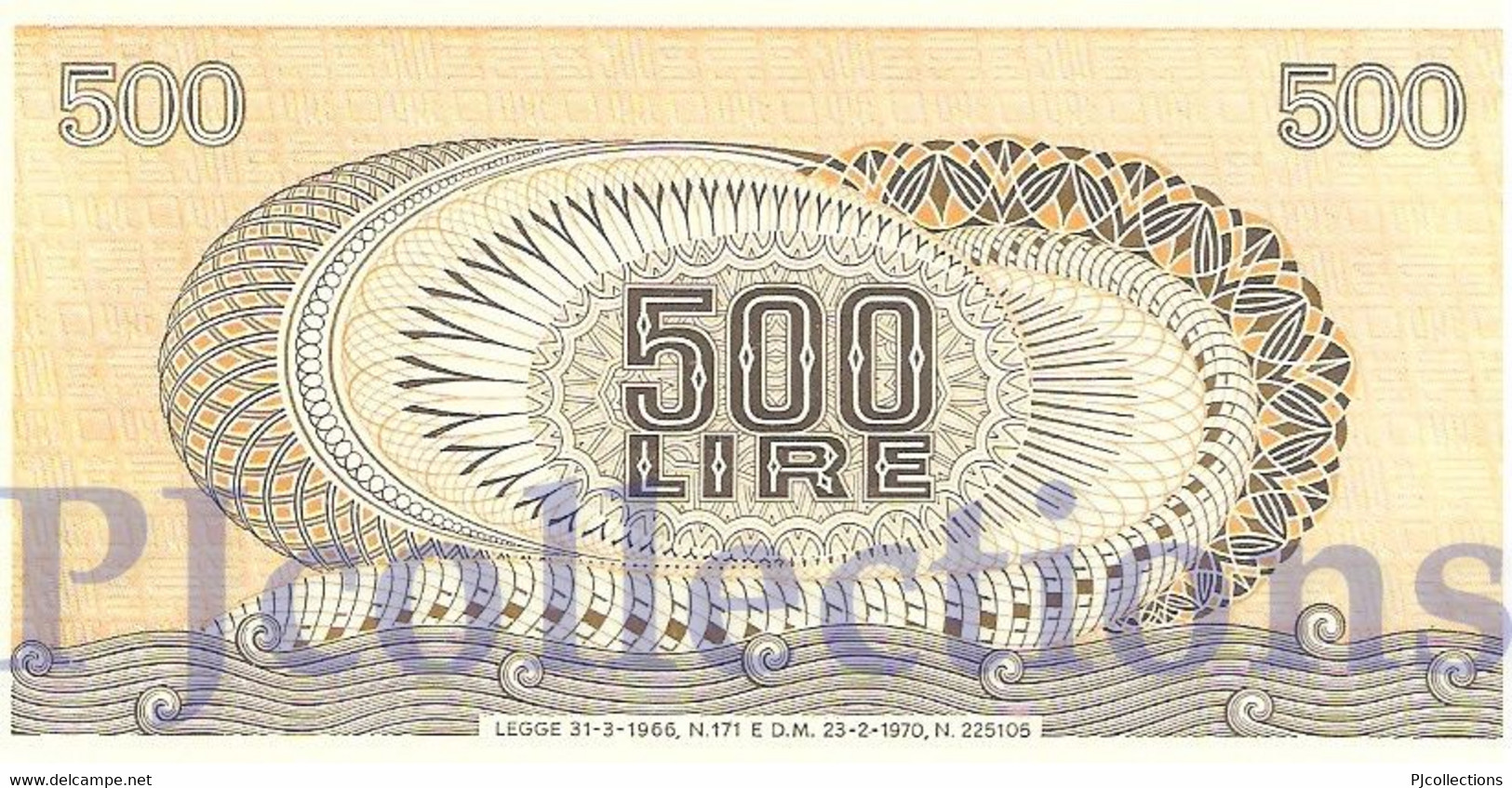 ITALY 500 LIRE 1970 PICK 93a UNC - 500 Liras