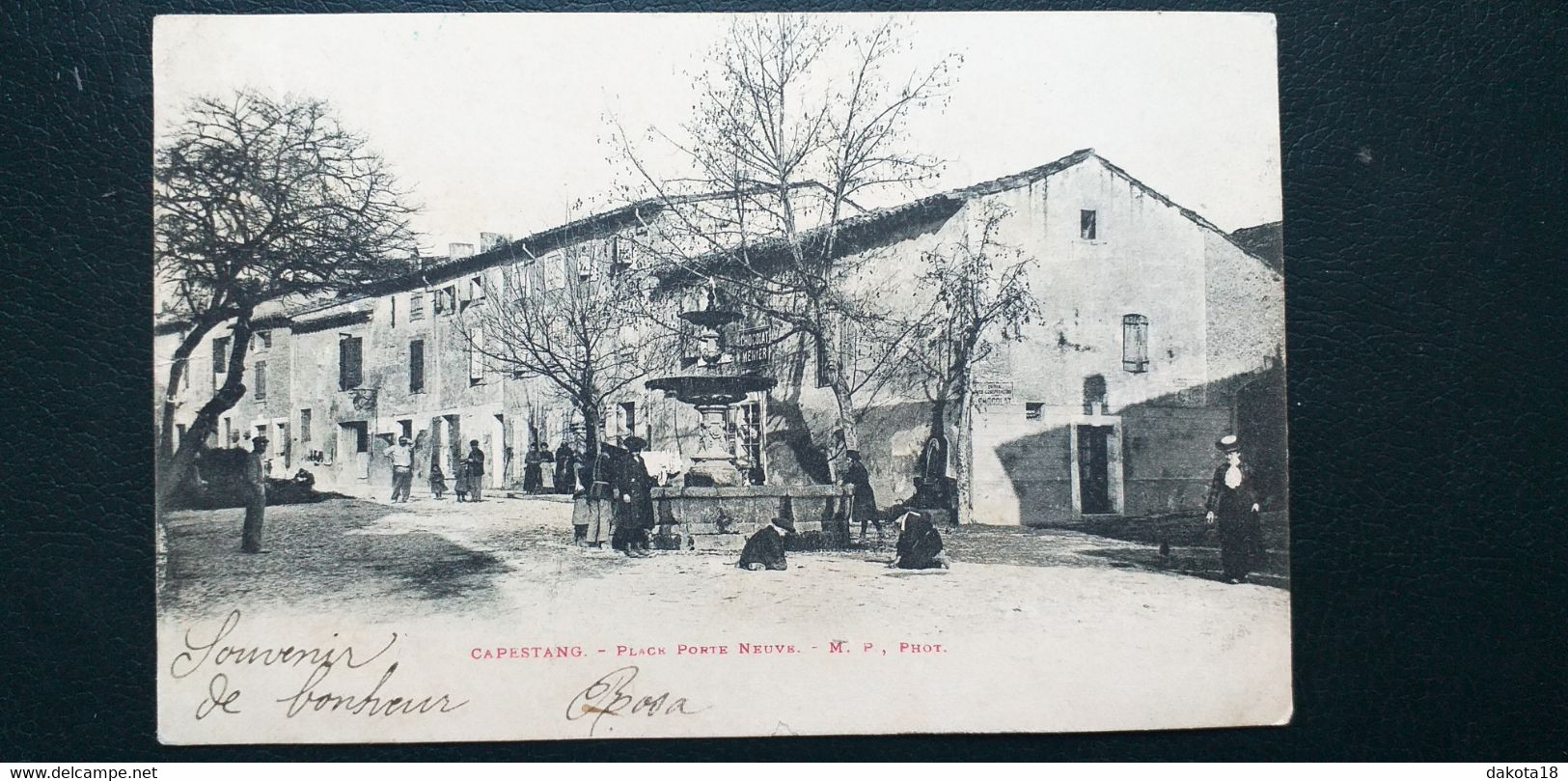 34 , Capestang , Place Porte Neuve  En 1903 - Capestang