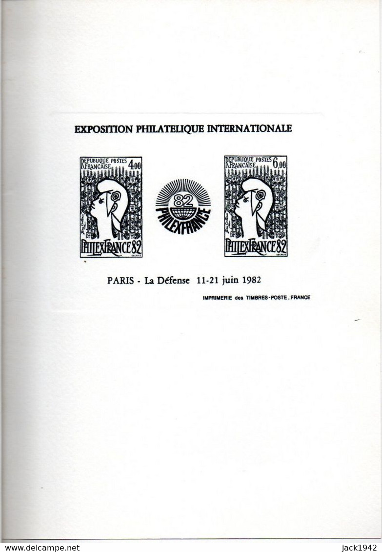 Catalogue De L'Exposition Philexfrance 82 + Palmarès + 1 Encart Bristol Avec Timbres Philex 82 + 2 Feuillets Vignettes - Filatelistische Tentoonstellingen