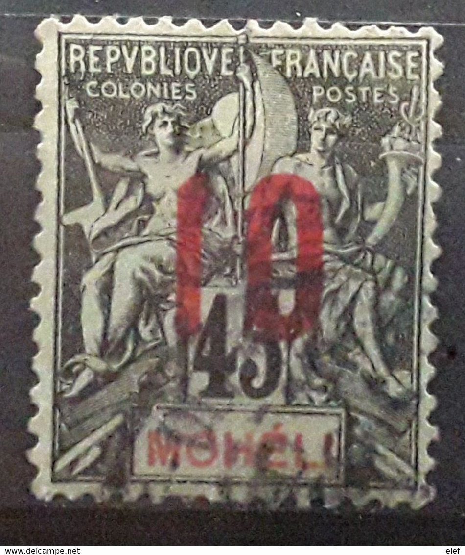 MOHELI , 1912 , Type Groupe Surchargé  Yvert No 21, 10 Sur 45 C Obl , TB - Gebraucht