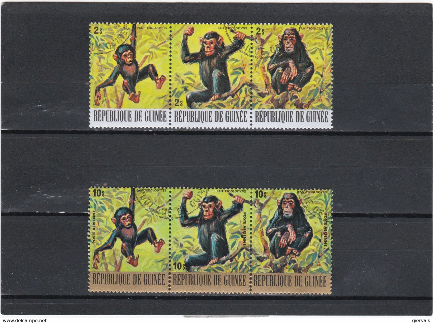 GUINEE 1977 CHIMPANSEES.CTO/USED - Chimpanzés