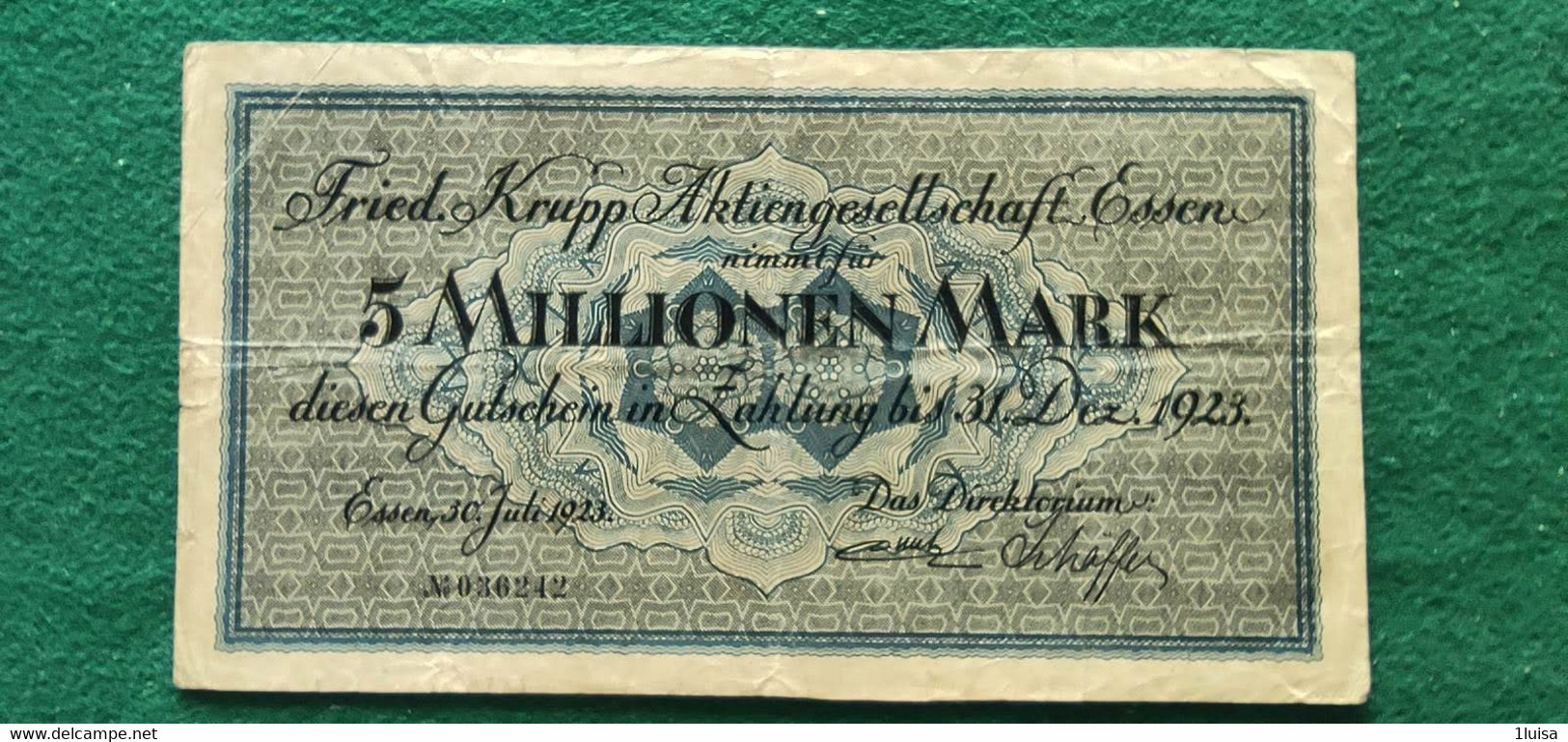 GERMANIA Essen 5 Milioni MARK 1923 - Lots & Kiloware - Banknotes