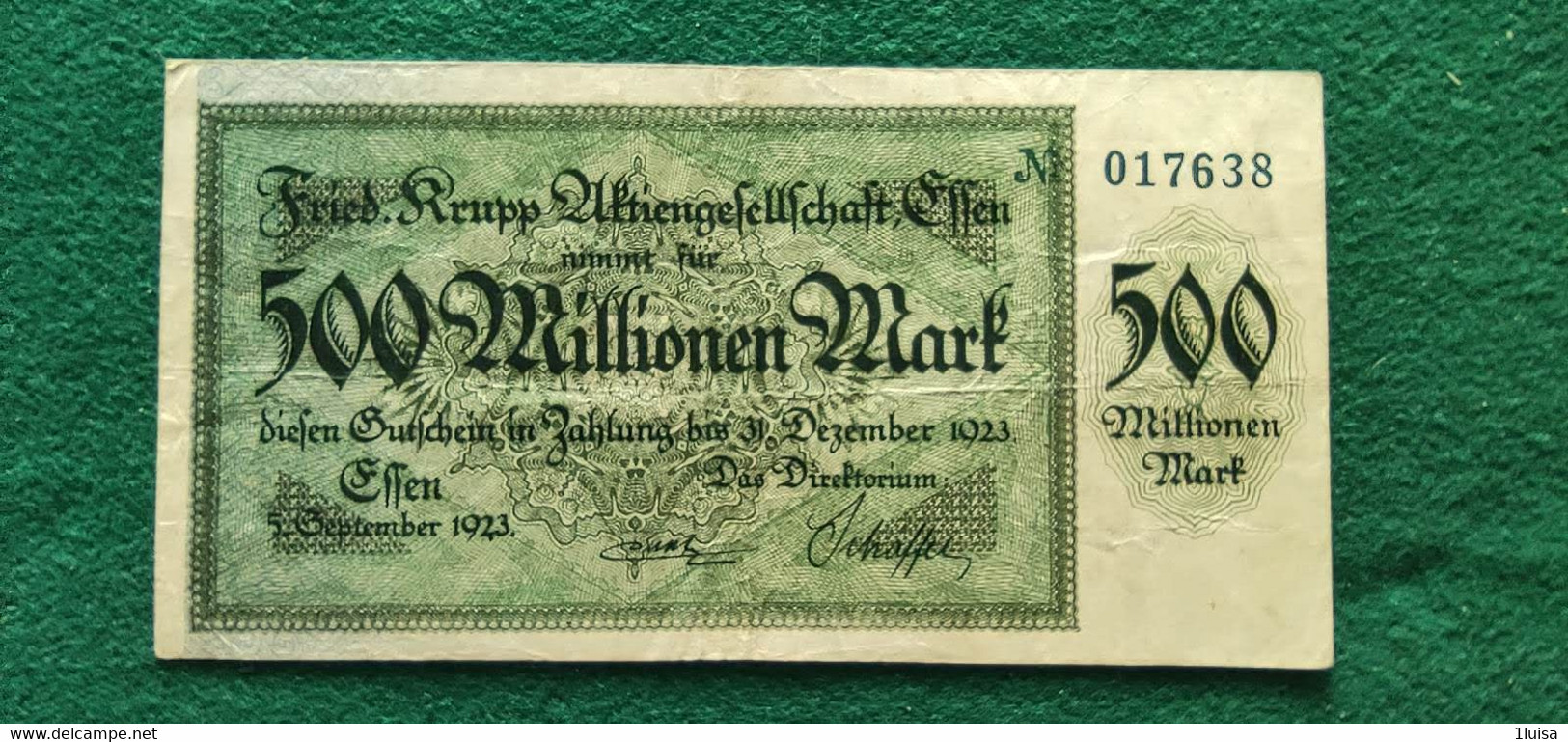 GERMANIA Essen 500 Milioni MARK 1923 - Kiloware - Banknoten