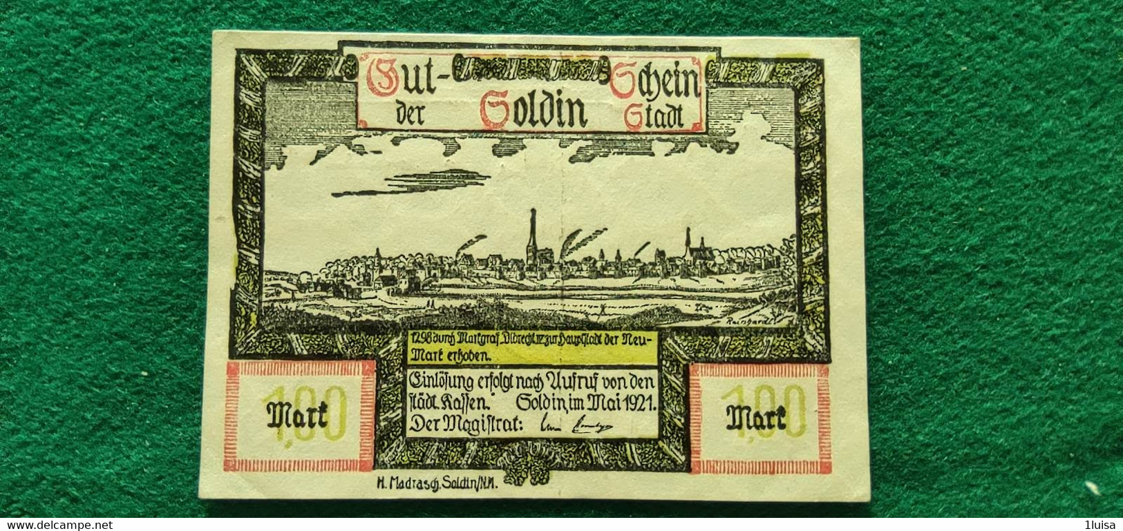 GERMANIA Soldin 100  MARK 1921 - Kiloware - Banknoten