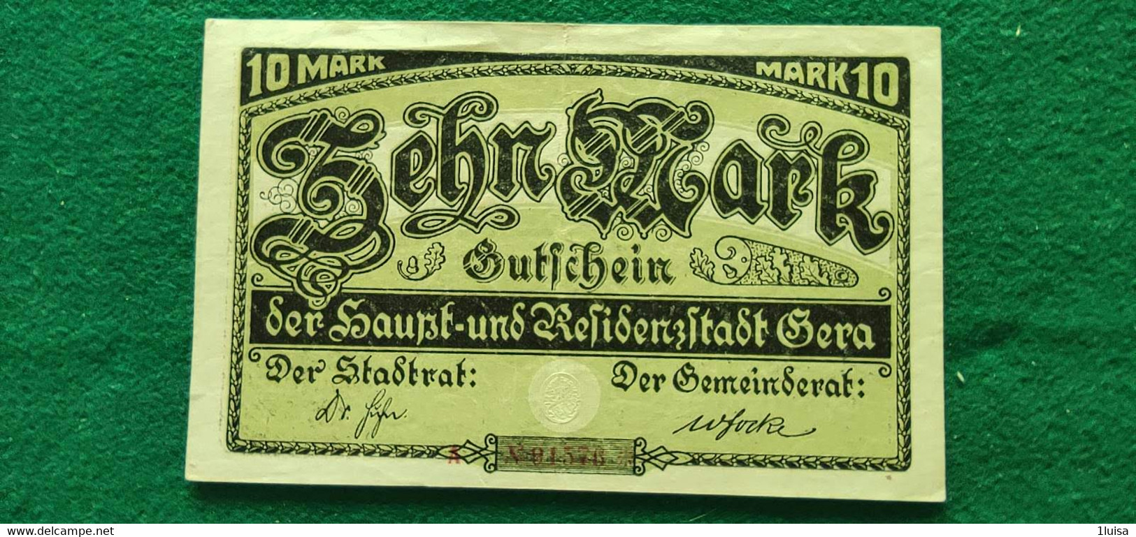 GERMANIA  Gera 10 MARK 1919 - Mezclas - Billetes