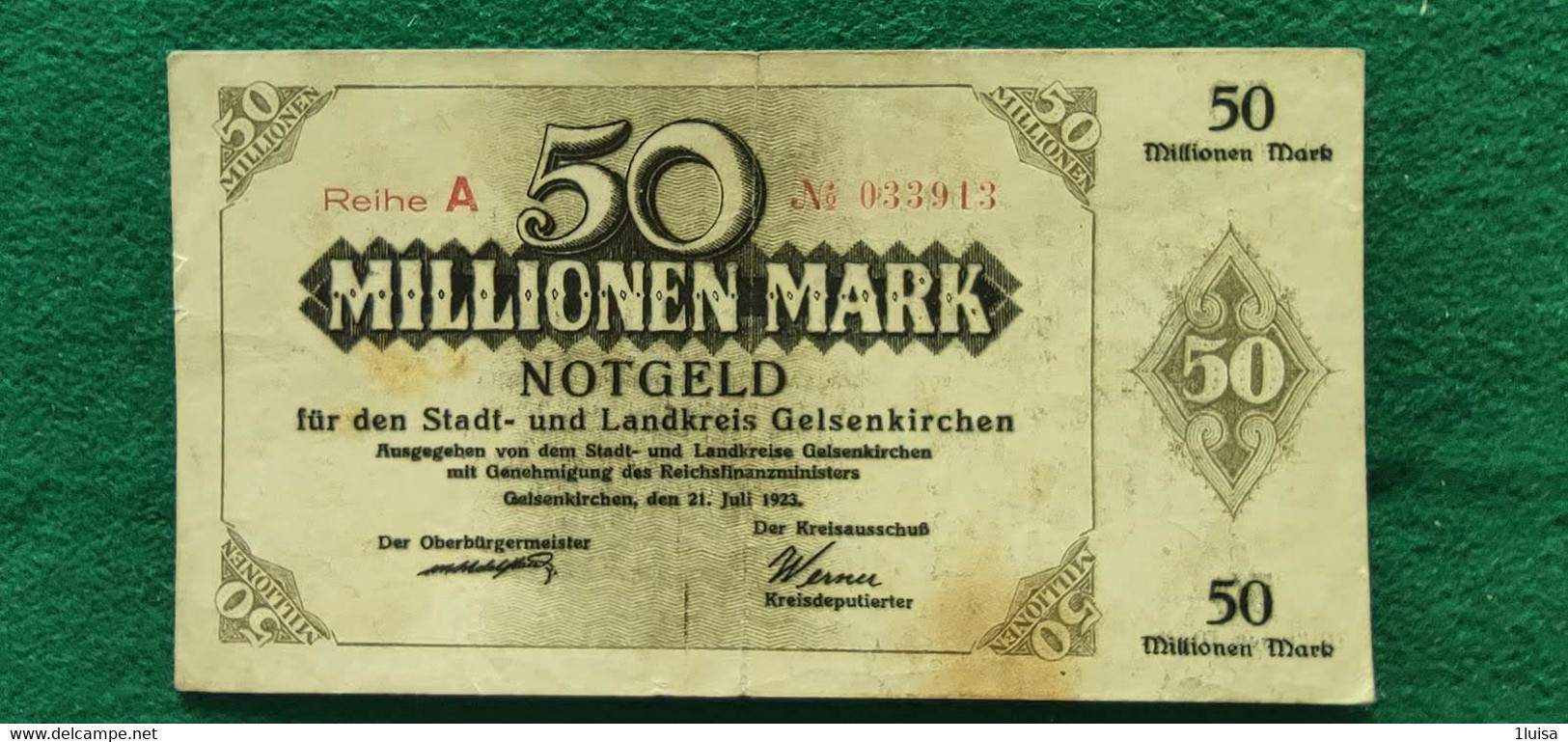 GERMANIA  Gelsenkirchen 50 Milioni MARK 1923 - Mezclas - Billetes