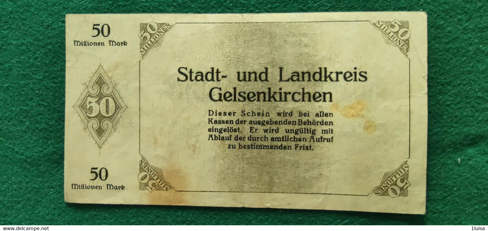 GERMANIA  Gelsenkirchen 50 Milioni MARK 1923 - Kiloware - Banknoten