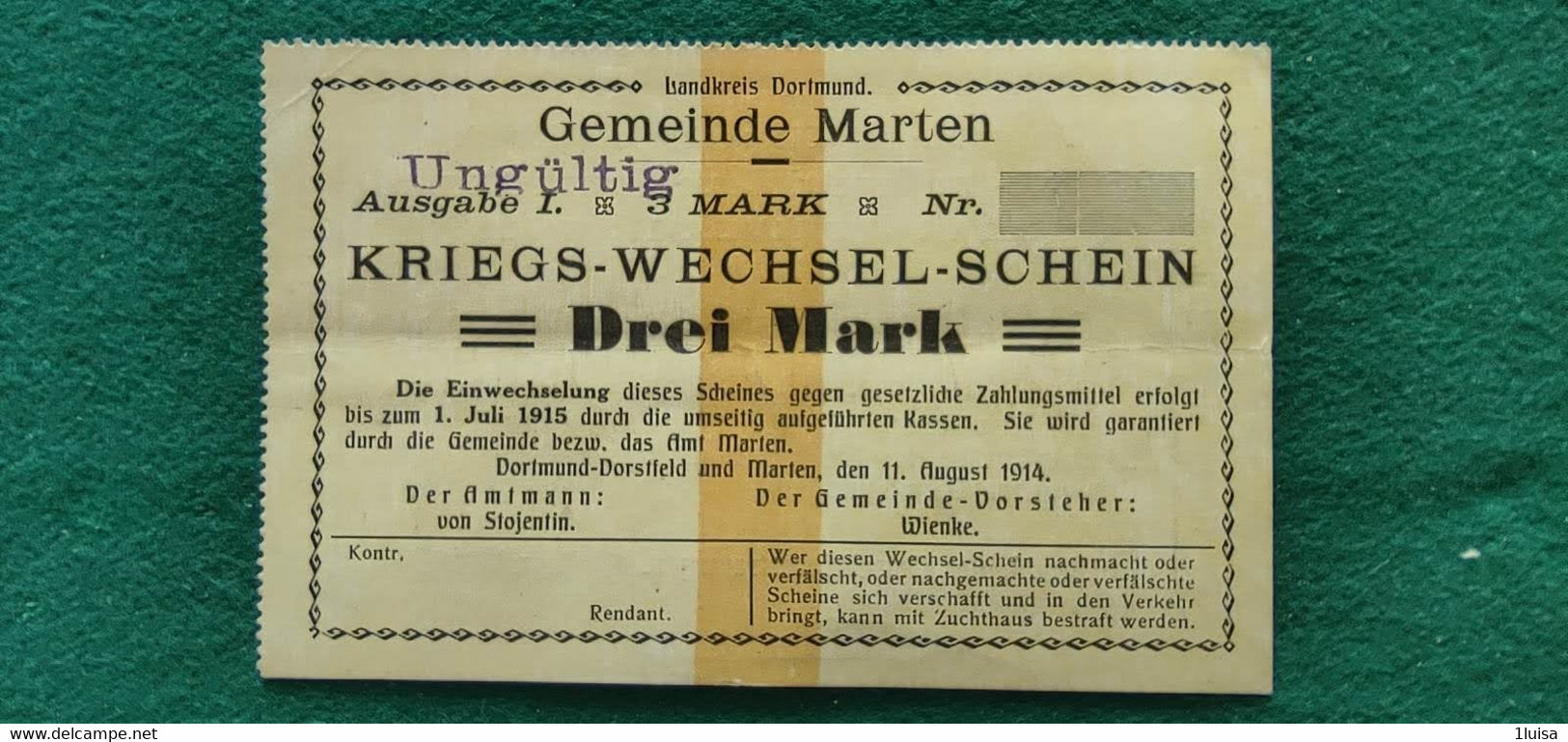 GERMANIA  Dortmund 3 Mark 1915 - Lots & Kiloware - Banknotes