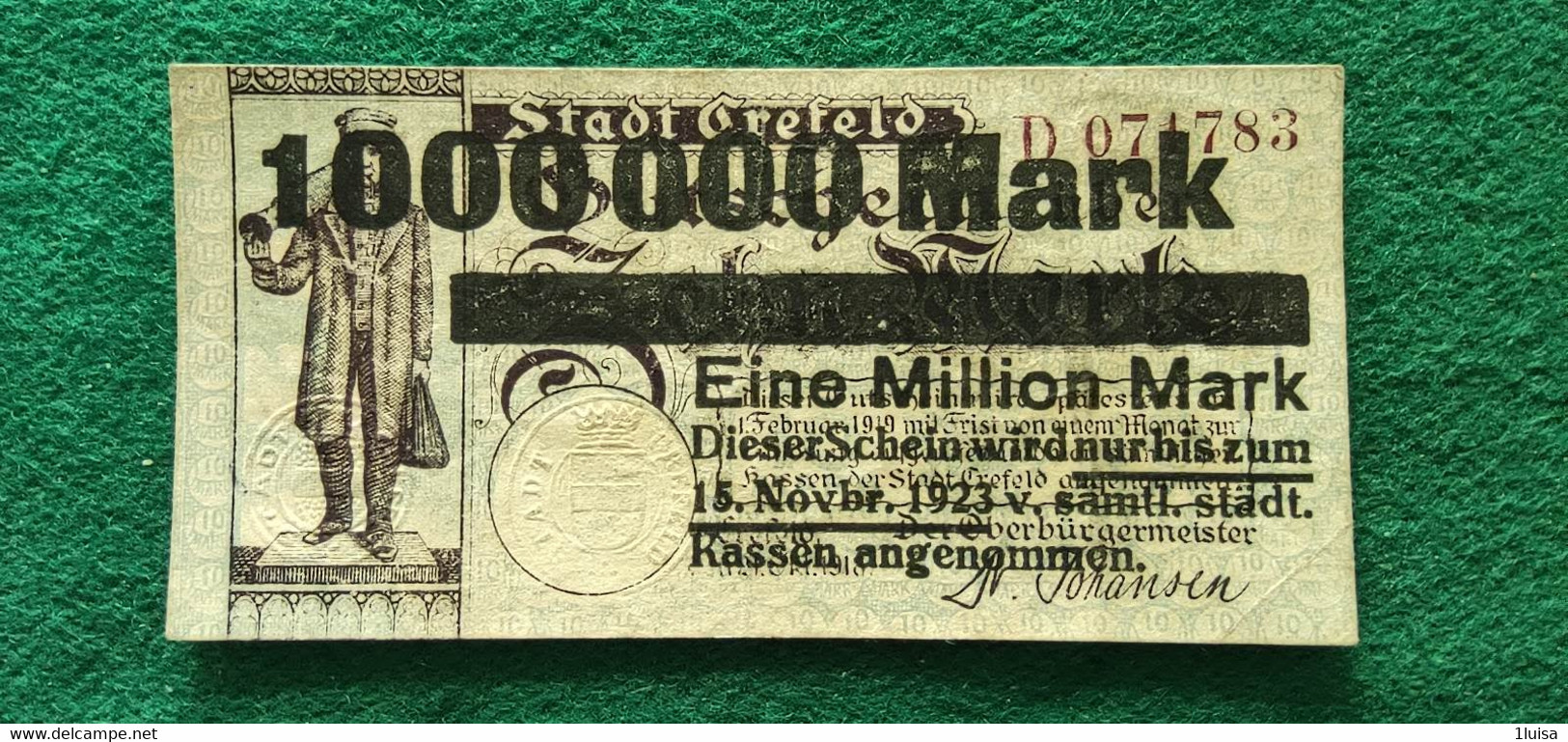 GERMANIA Crefeld 1 Milione MARK 1923 - Lots & Kiloware - Banknotes