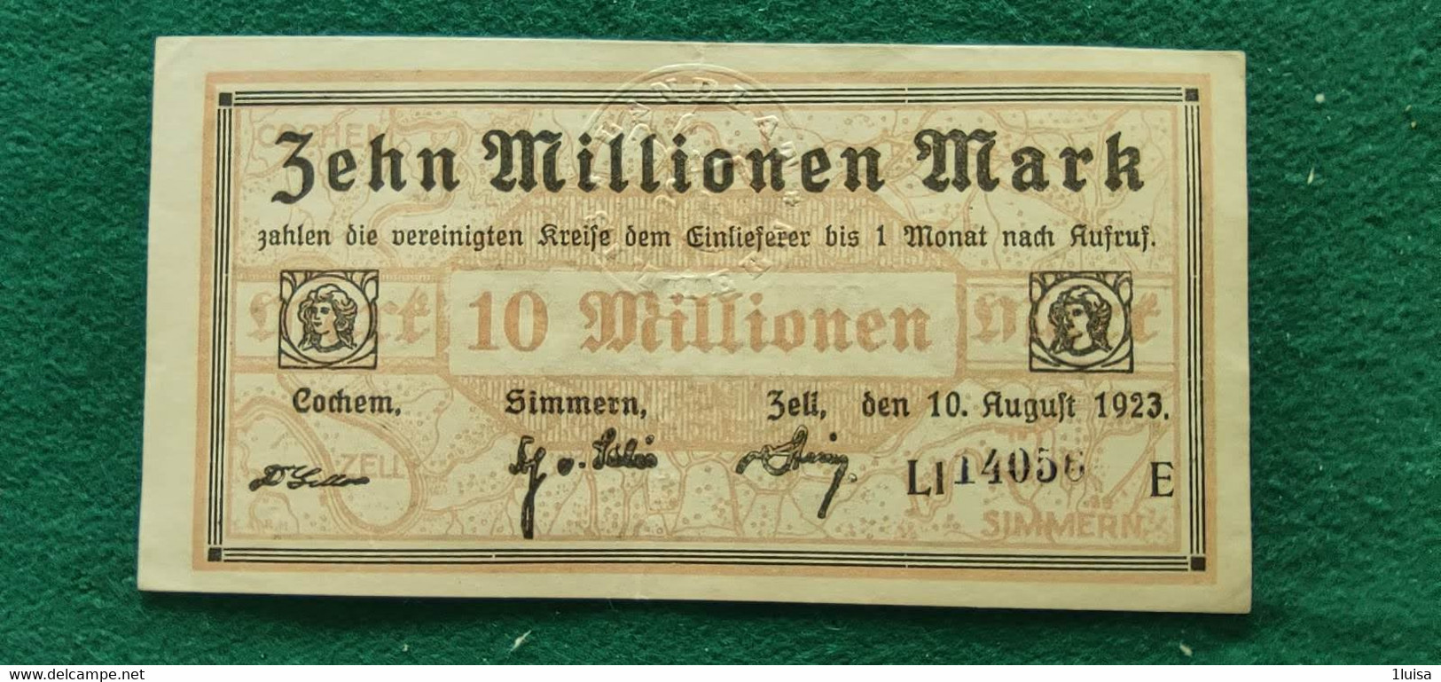 GERMANIA Zell 10 Milioni  MARK 1923 - Mezclas - Billetes