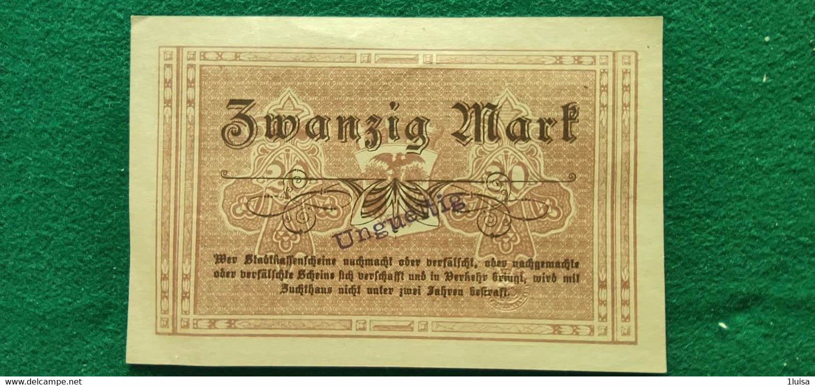 GERMANIA  FURSTENWALDE 20  MARK 1919 - Kiloware - Banknoten