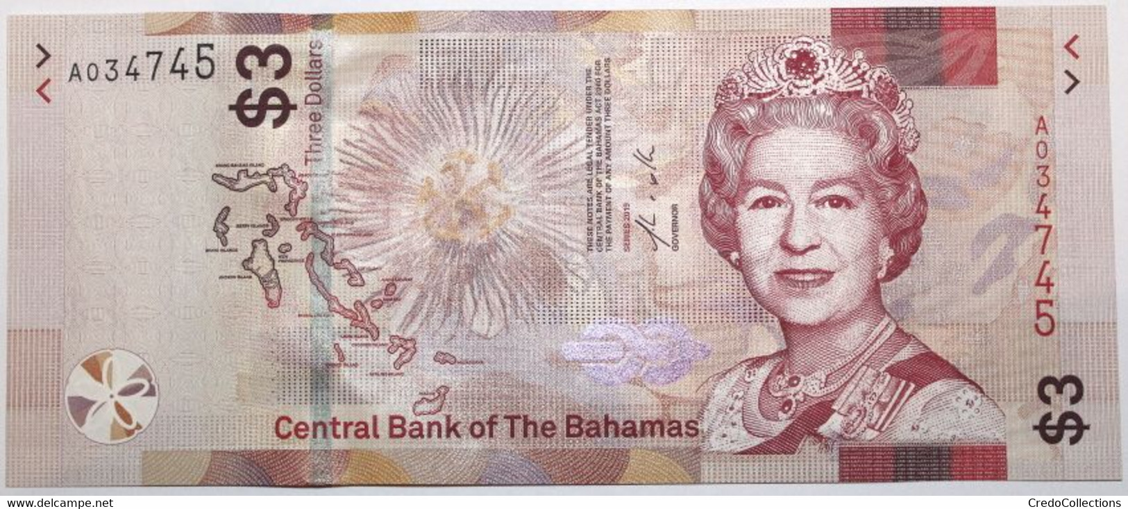 Bahamas - 3 Dollars - 2019 - PICK 77Aa - NEUF - Bahamas