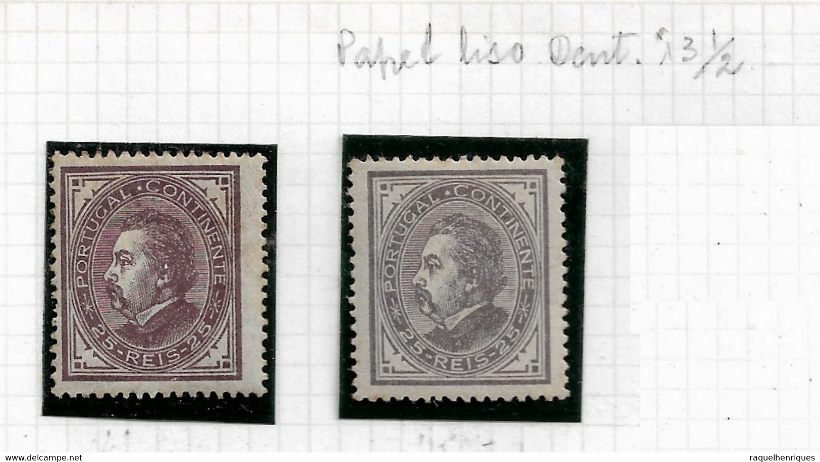 PORTUGAL STAMP - 1880-81 D.LUIS I P.LISO Perf: 13½ Md#54a DIF. TONES MH (LPT1#150) - Neufs