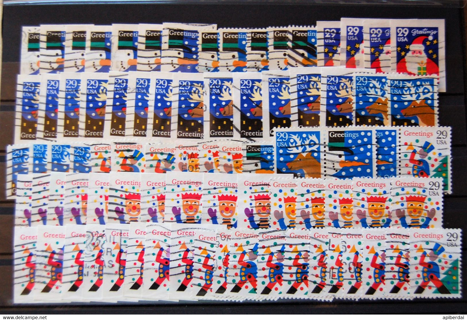 USA US - Accumulation Of 80 Stamps Used On Greetings 1993 - Oblitérés