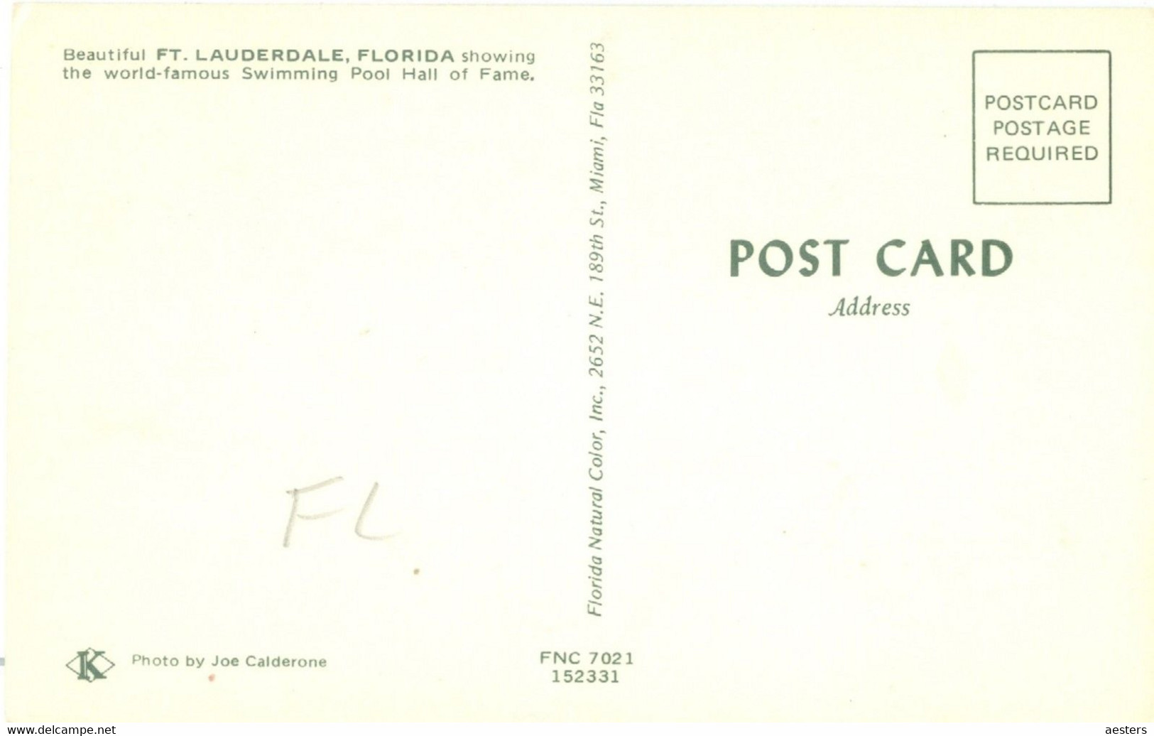 Florida. Fort Lauderdale; Swimming Pool, Hall Of Fame - Not Circulated. - Fort Lauderdale