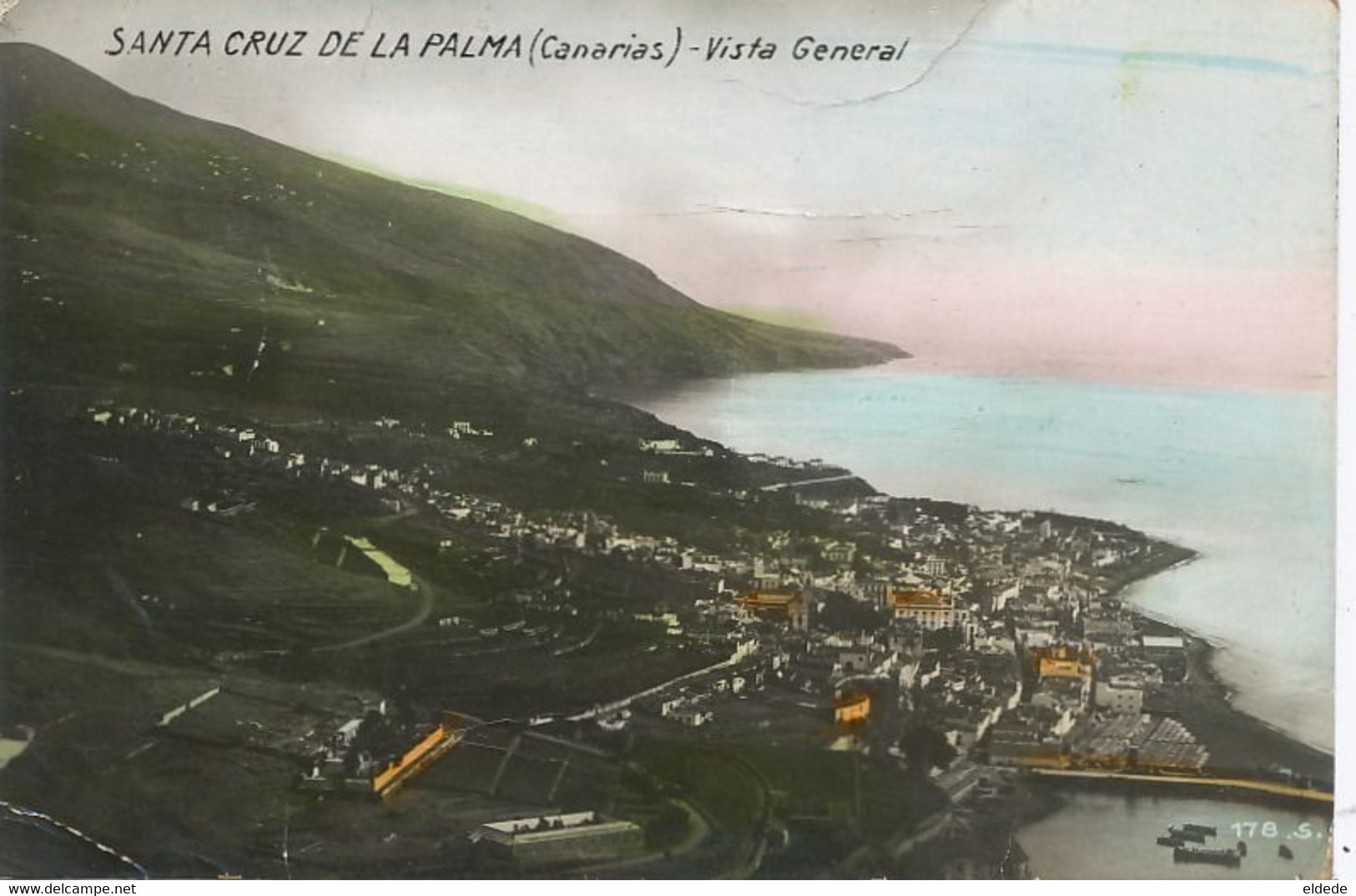 La Palma Santa Cruz Vista General P. Used Santa Cruz To Villemomble Hand Colored - La Palma