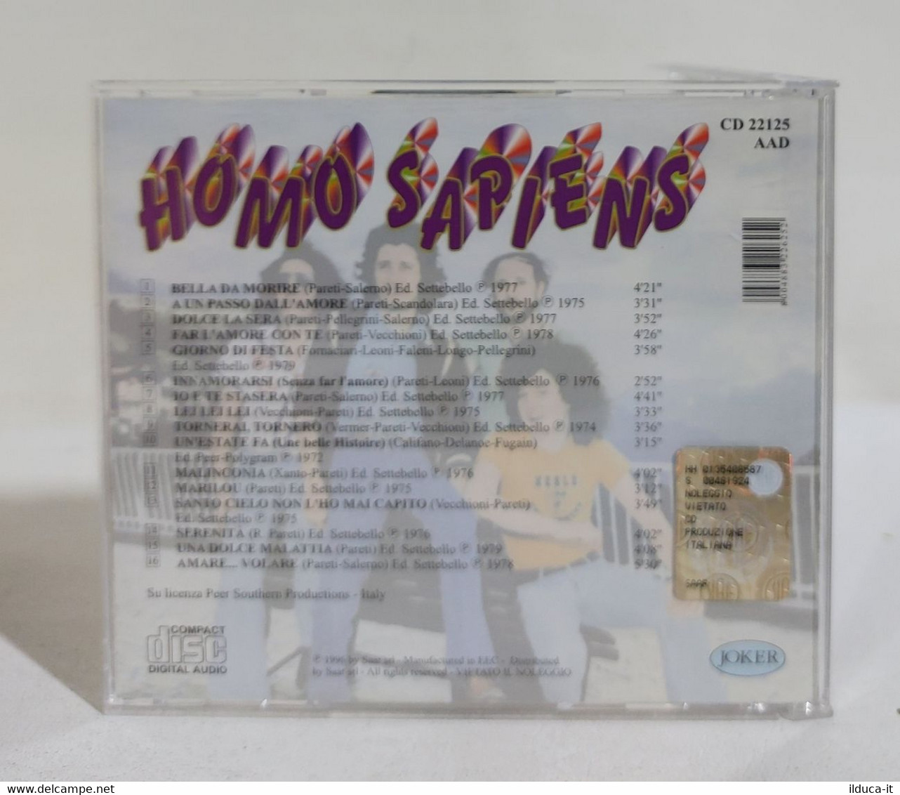 I107840 CD - HOMO SAPIENS - Tutti I Supersuccessi - Joker Record 1996 - Other - Italian Music