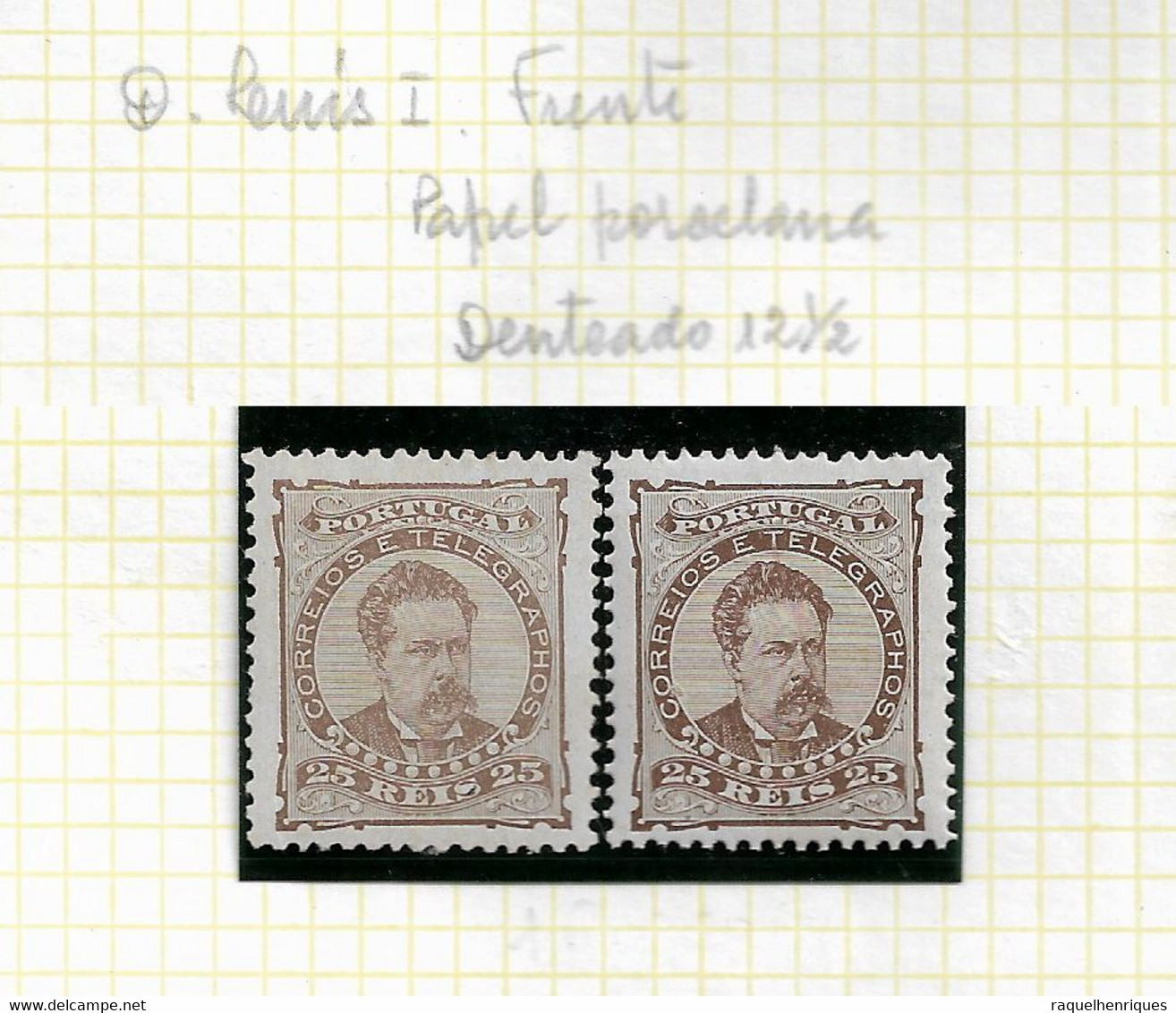 PORTUGAL STAMP - 1882-83 D.LUIS I P.PORCELANA Perf: 12½ Md#57a DIF. TONES MH (LPT1#164) - Ongebruikt