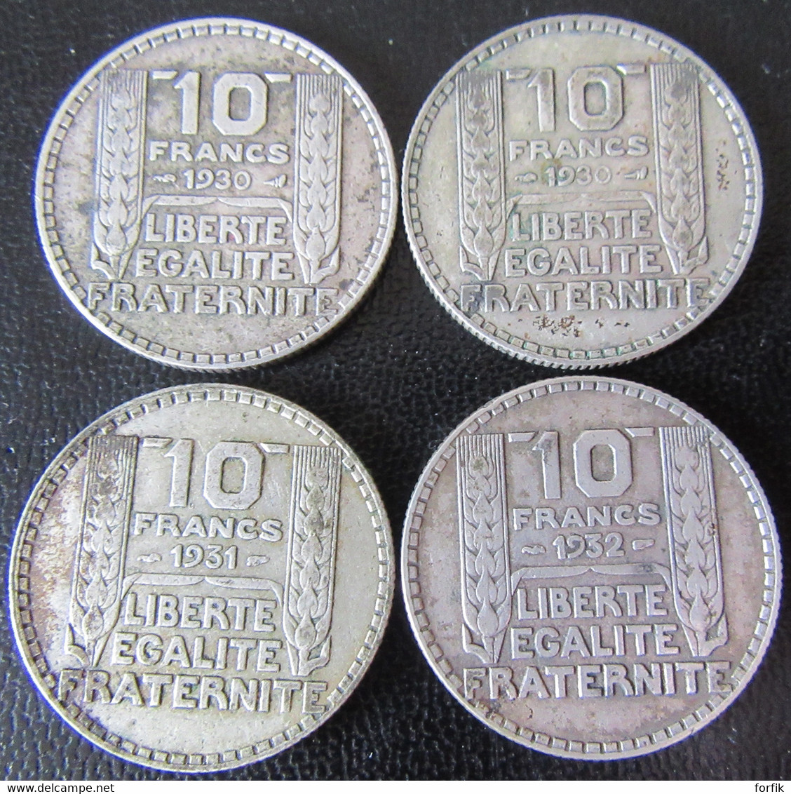 France - 4 Monnaies 10 Francs Turin 1930 X 2, 1931, 1932 En Argent - Autres & Non Classés