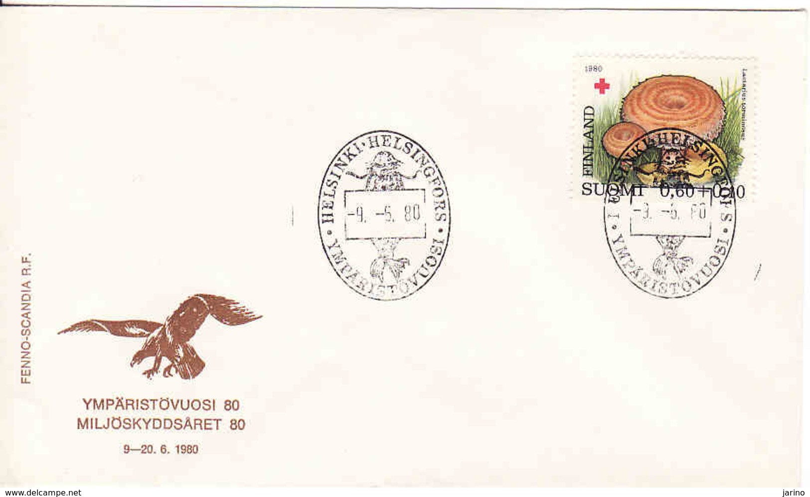 Finland, Occasional Envelope Environmental Year 9. 5. 1980 Helsinky, Mushroom, Unused - Storia Postale