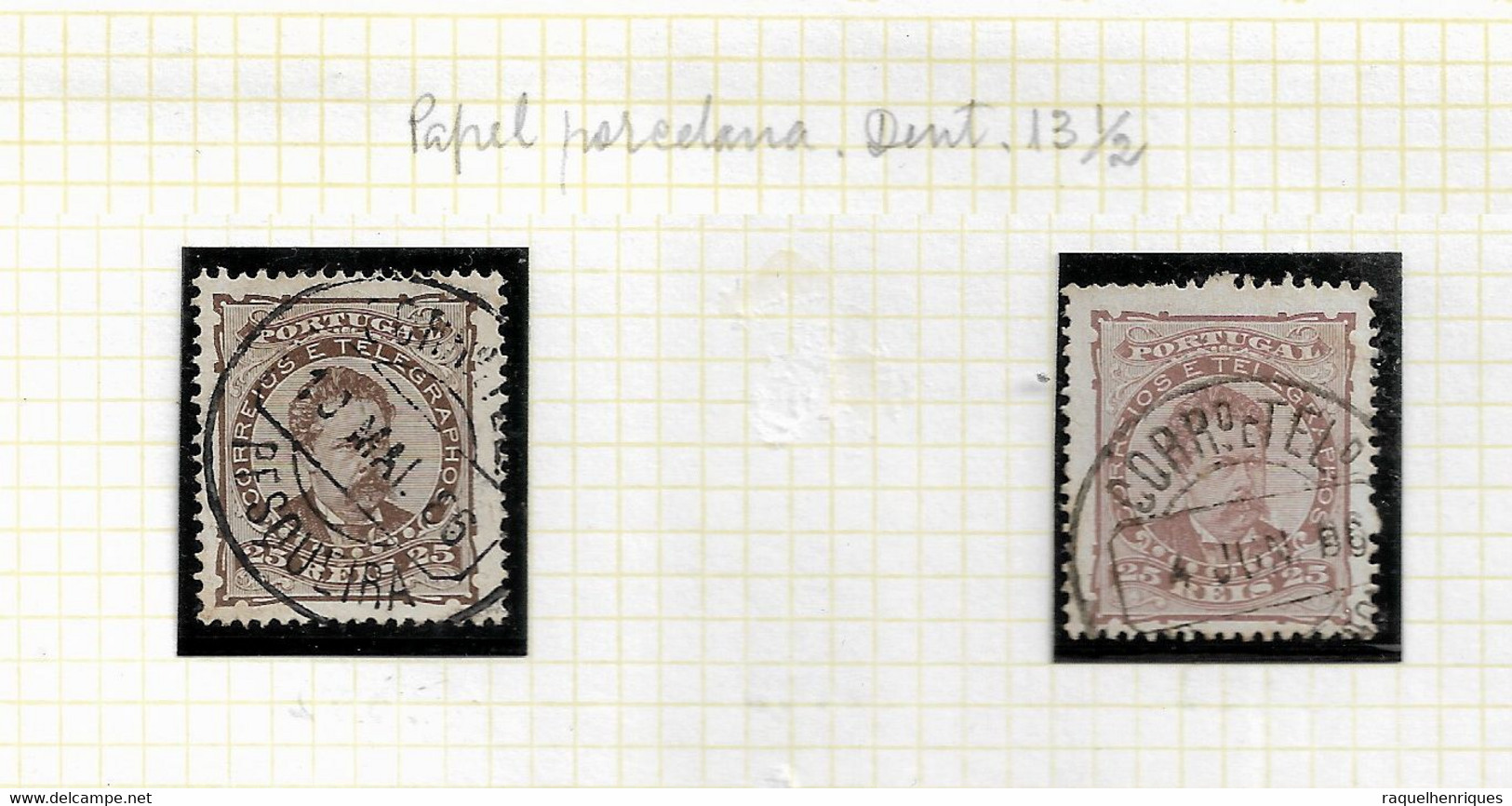PORTUGAL STAMP - 1882-83 D.LUIS I P.PORCELANA Perf: 13½ Md#57b DIF. TONES USED (LPT1#174) - Unused Stamps