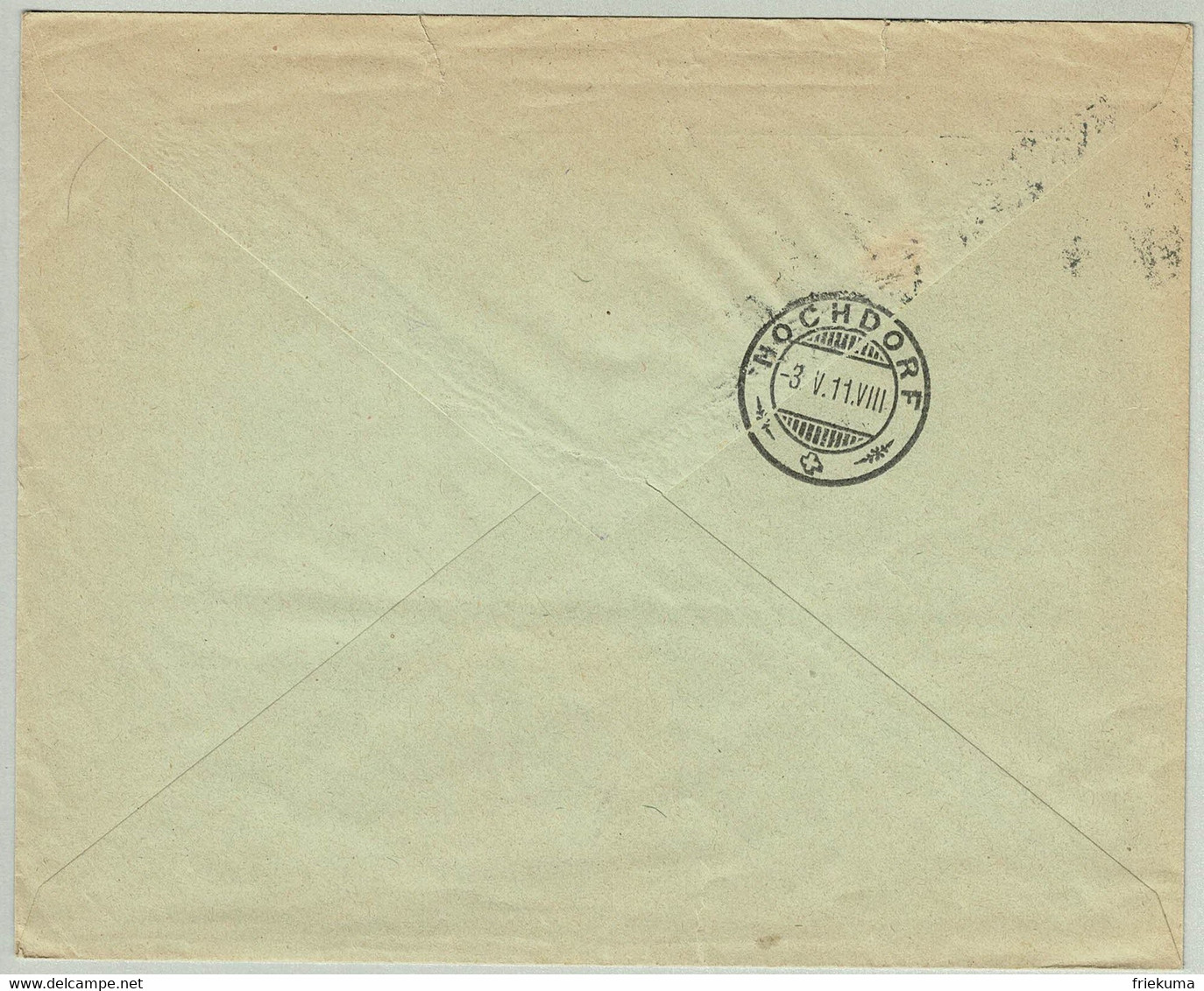 Schweiz 1911, Brief Luzern - Hochdorf, Portofreiheit Verein Für Ein Luzerner Lungensanatorium - Franchise