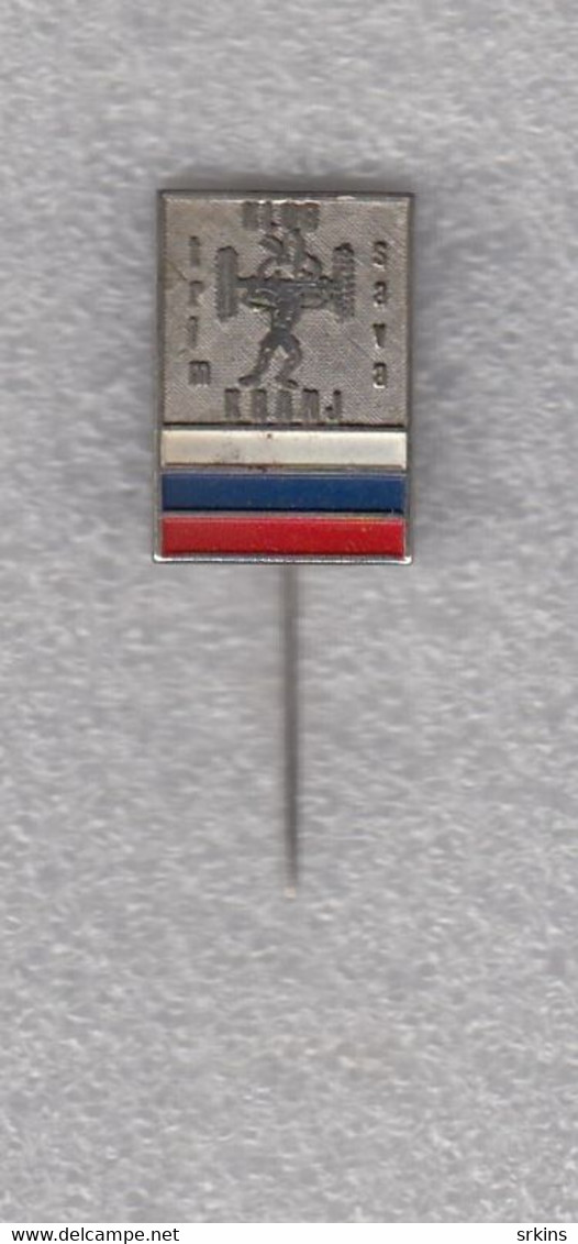 Pin Badge Weightlifting Club Sava Kranj Slovenia Yugoslavia - Gewichtheffen