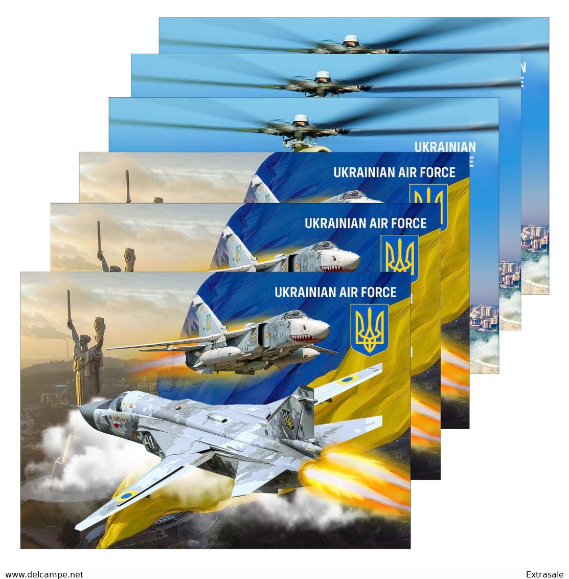 Liberia 2022 Stationery Cards MNH Ukrainian Airforce Heroes Collection Set Of 6 Cards - Liberia