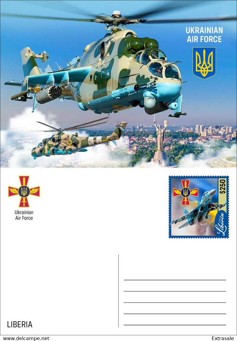 Liberia 2022 Stationery Cards MNH Ukrainian Airforce Heroes Collection Set of 6 Cards