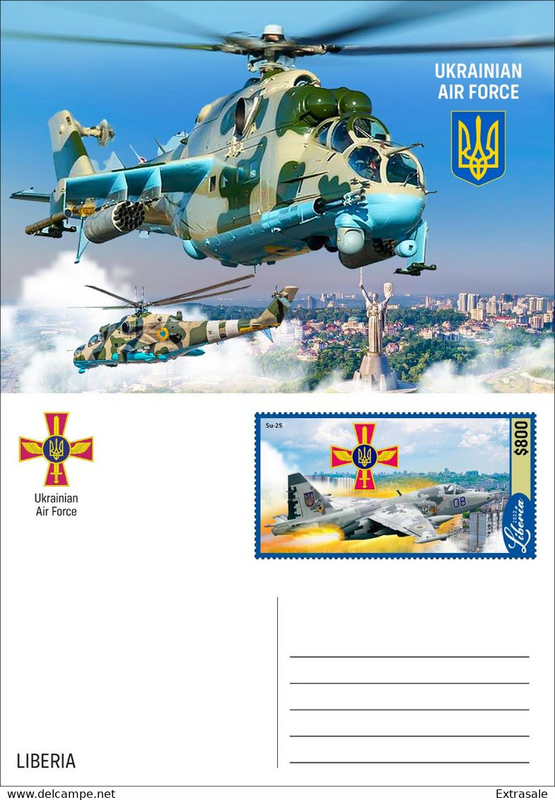 Liberia 2022 Stationery Cards MNH Ukrainian Airforce Heroes Collection Set of 6 Cards