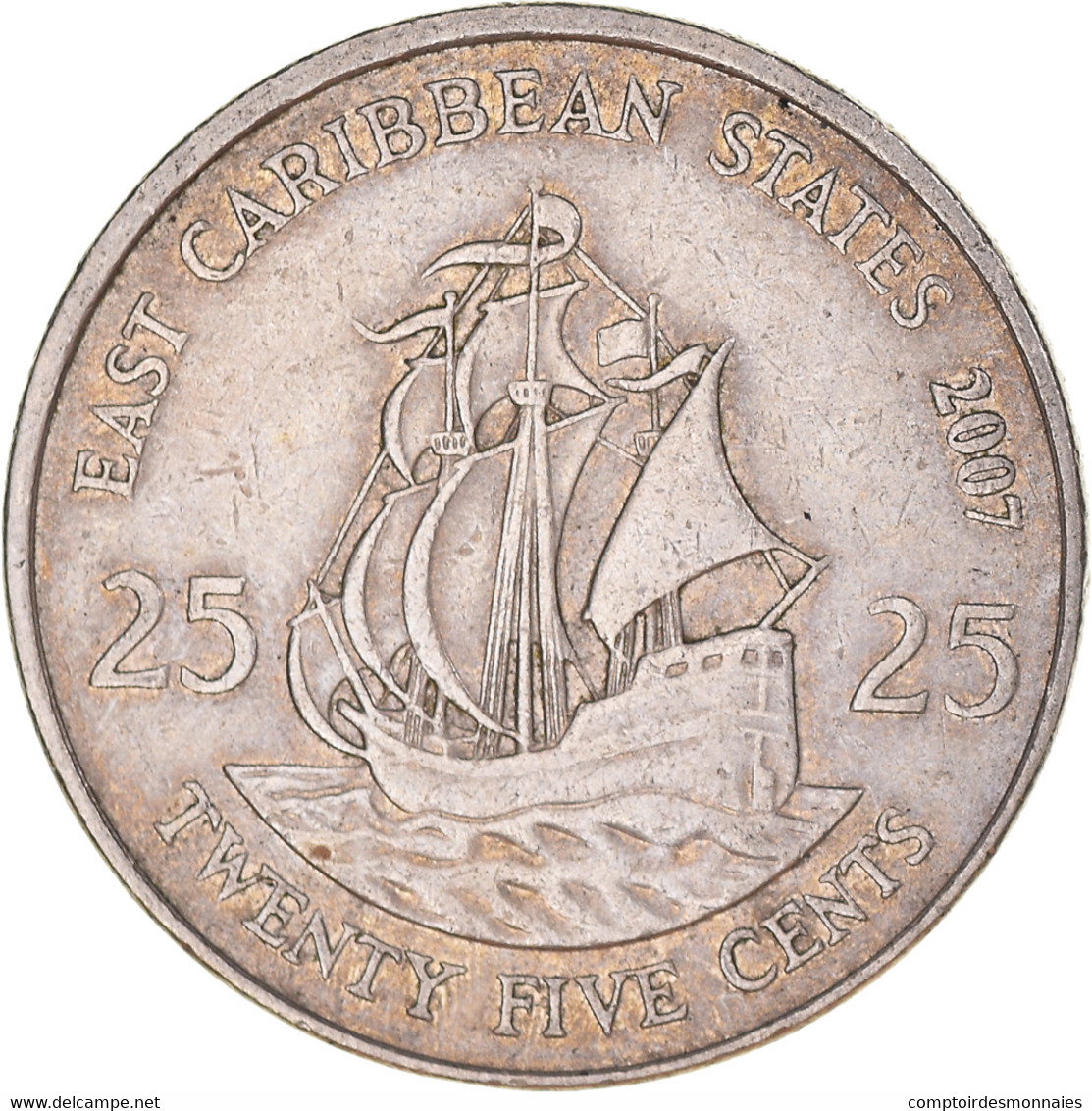 Monnaie, Etats Des Caraibes Orientales, 25 Cents, 2007 - Caraïbes Orientales (Etats Des)