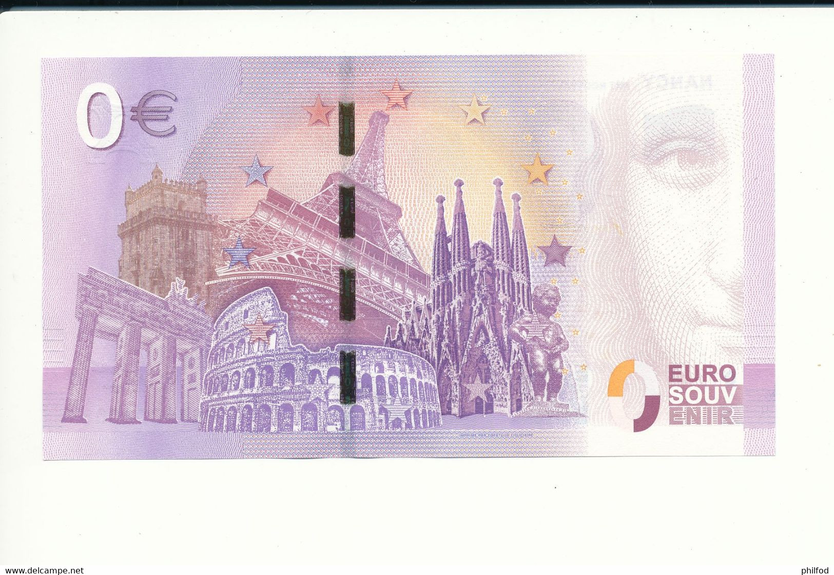 Billet Souvenir - 0 Euro - UEFA - 2017-3 - NANCY ART NOUVEAU -  N° 2008 - Alla Rinfusa - Banconote