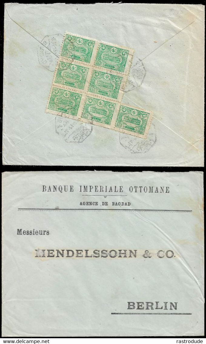 1913 TURKEY USED IN IRAQ - COVER WITH SCARCE MULTIPLE 70 Pa RATE TO BERLIN - Briefe U. Dokumente