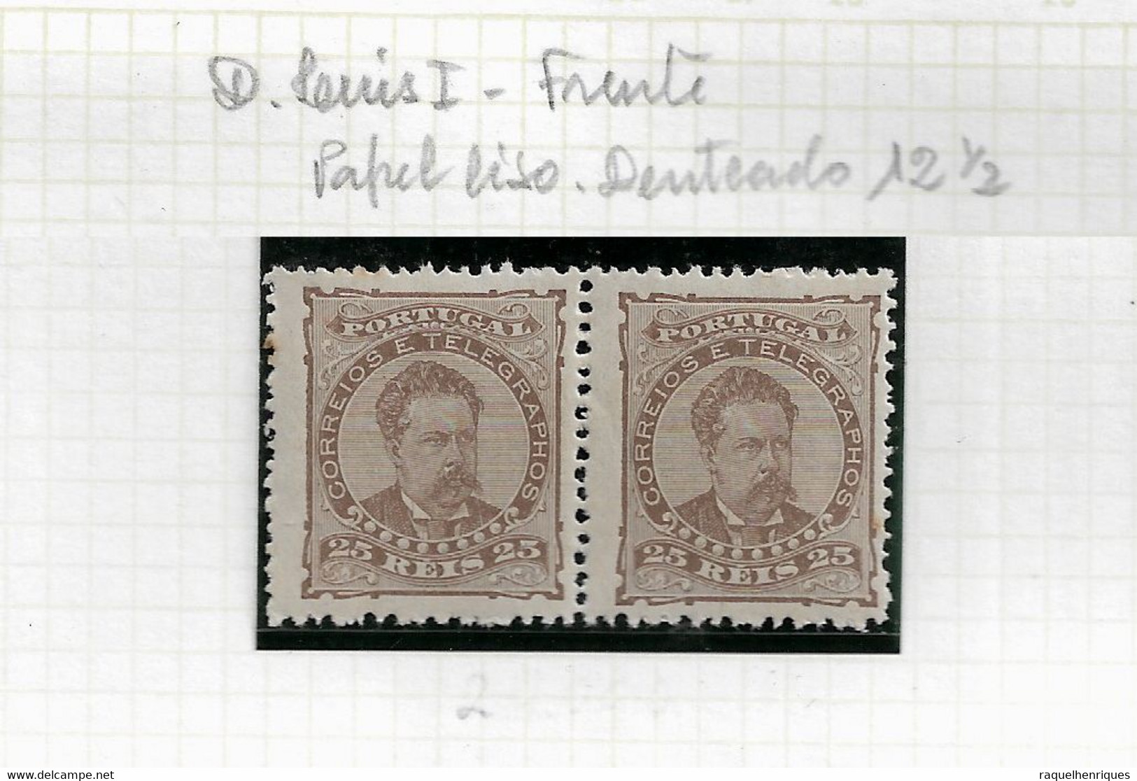 PORTUGAL STAMP - 1882-83 D.LUIS I P.LISO Perf: 12½ Md#57d PAIR MNH (LPT1#181) - Ongebruikt