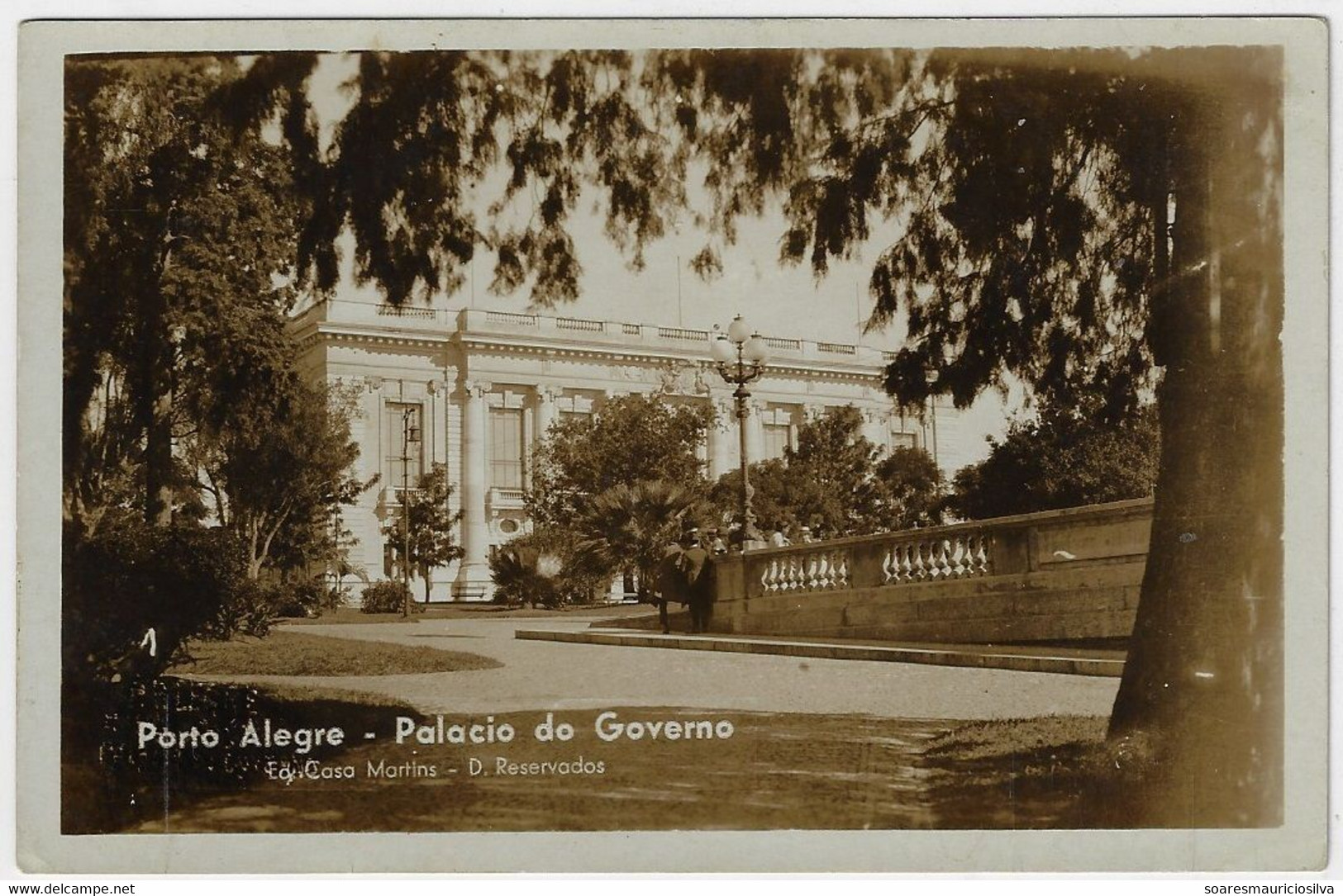 Brazil Rio Grande Do Sul 1943 Postcard Photo Government Palace In Porto Alegre Publisher Casa Martins - Porto Alegre